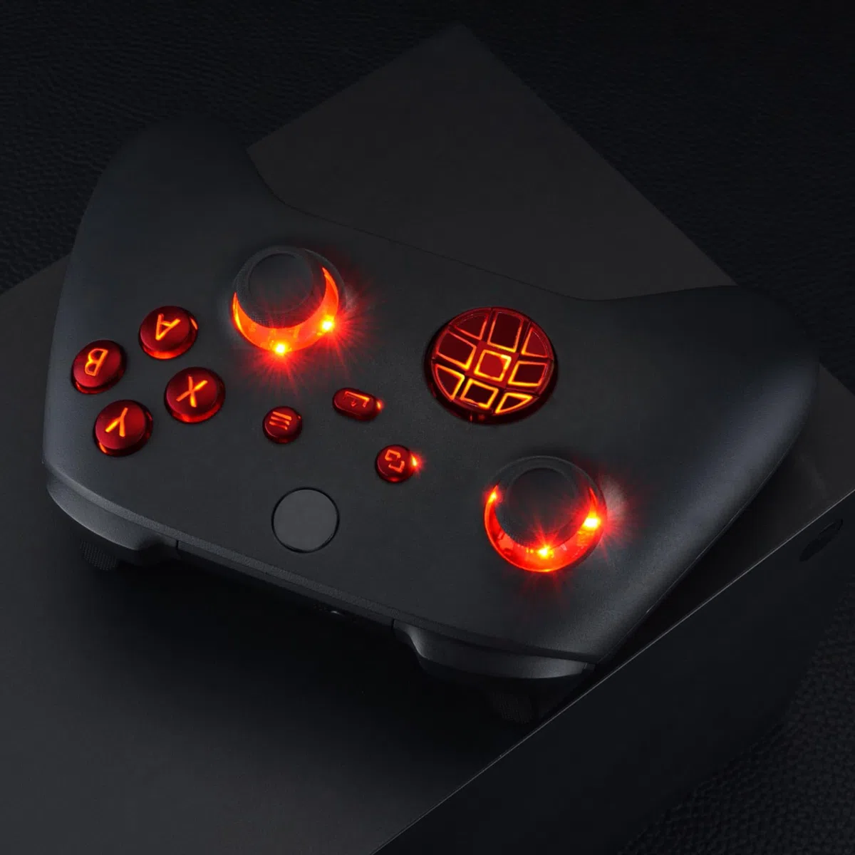 eXtremeRate Multicolori Tasti Luminosi Ricambio per Xbox Series X S Controller LED Kit Rosso Scarlatto
