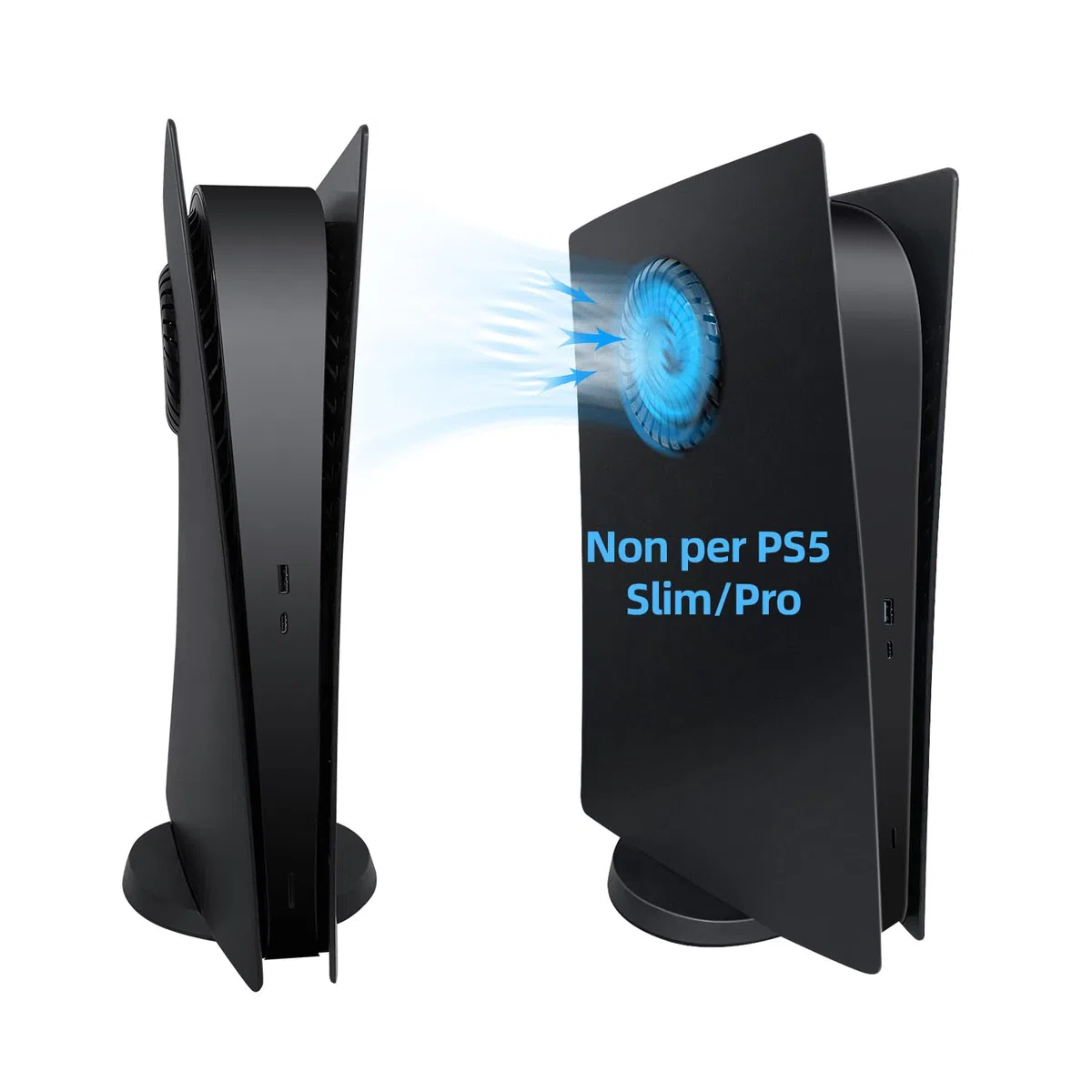 Mcbazel PS5 Placche con Prese d'aria di Raffreddamento per Playstation 5 Digital Edition, Piastre Laterali di Ricambio Piastra Frontale di Copertura per PS5 Digitale (Non per PS5 Slim)