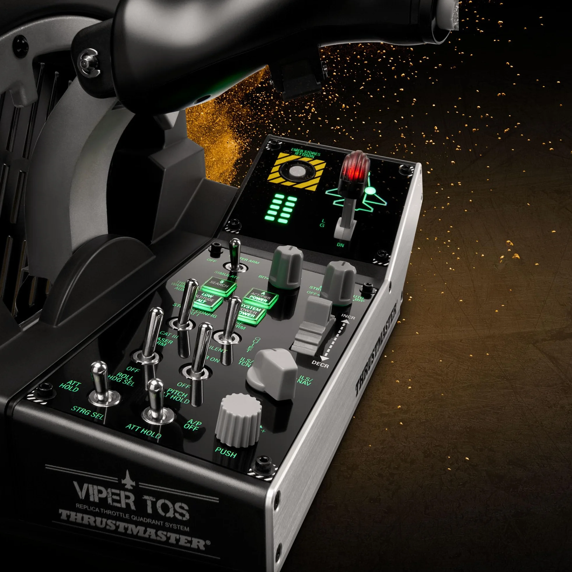 Thrustmaster Viper TQS Mission Pack per PC, Sistema Quadrante Manetta in Metallo, Manetta e Pannello di Controllo Inclusi, Precisione Effetto Hall