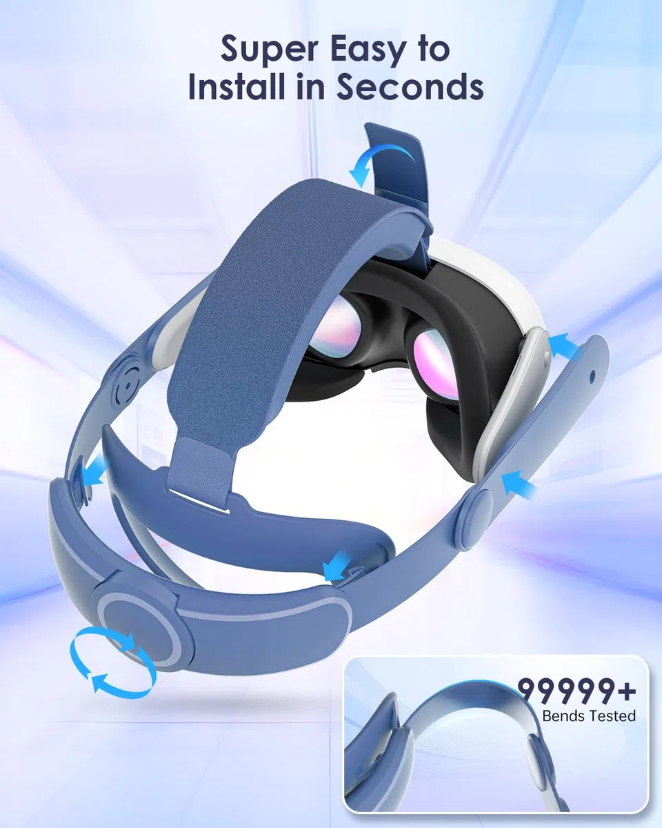 Cinturino per la testa compatibile per Quest 3S Accessori Confortevole Stabile Elite Strap - Blu Elementale