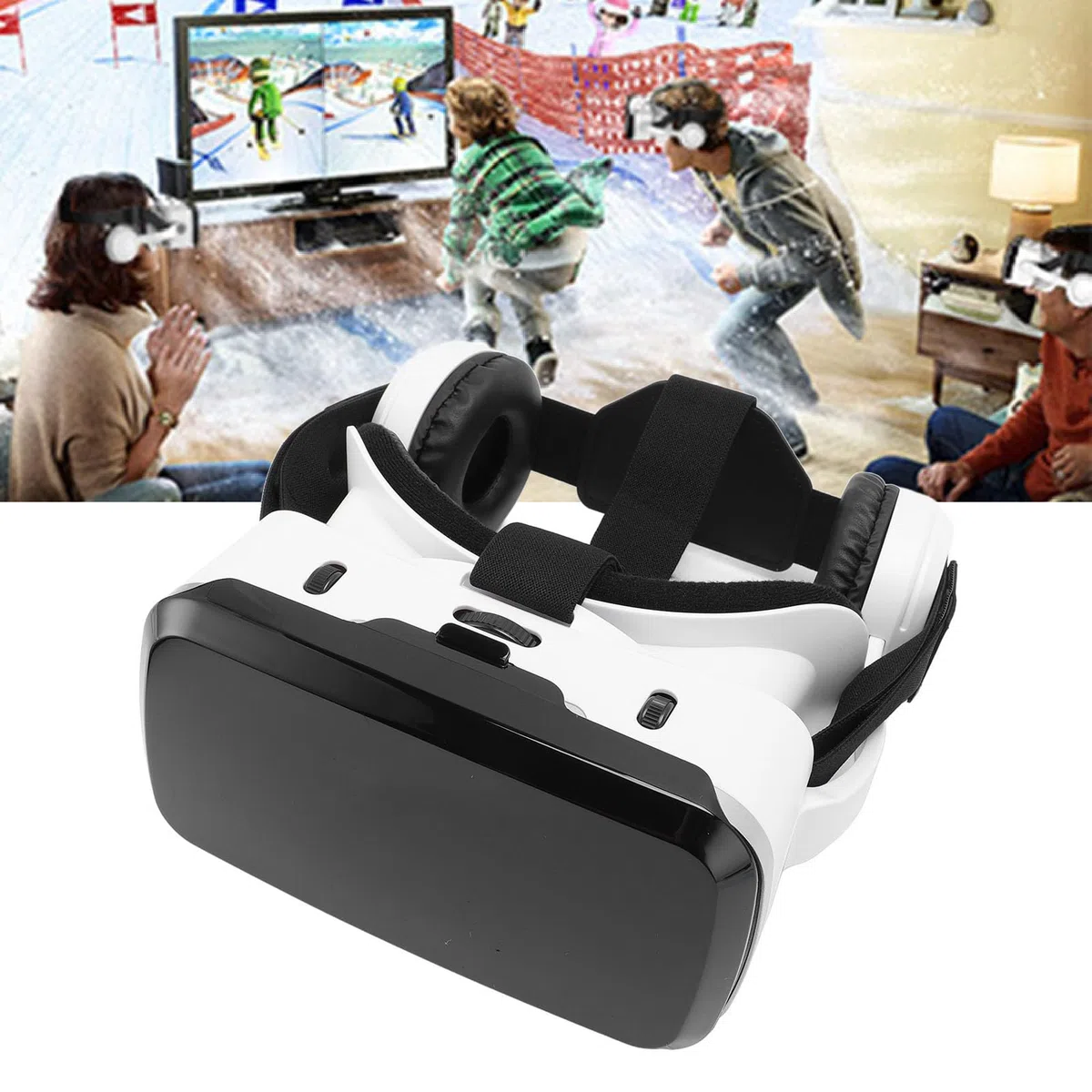 Cuffie VR con Lenti Che Bloccano la Luce Blu, Cuffie Integrate, Occhiali 3D per Smartphone 5,5-7,2 Pollici
