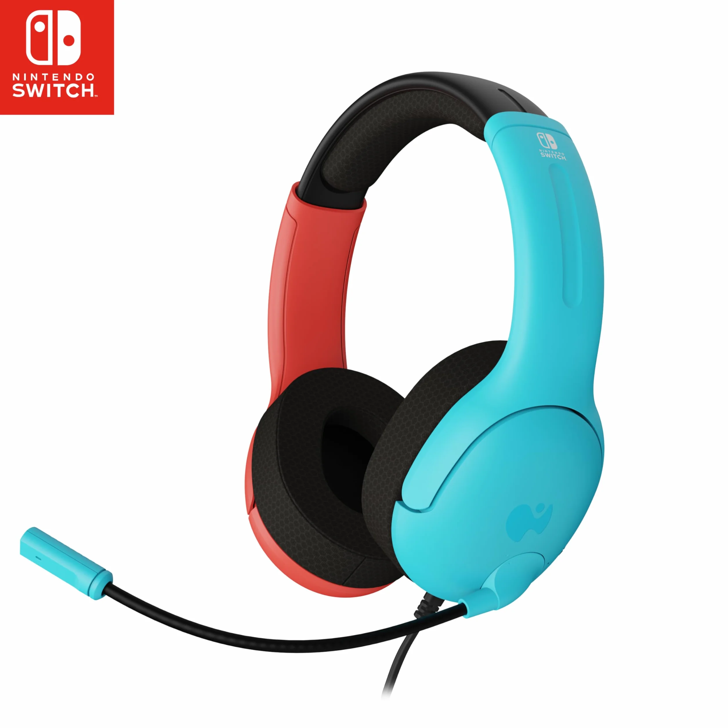 PDP Gaming LVL40 Stereo Headset for Nintendo Switch PC iPad Mac Laptop - Noise Cancelling Microphone Lightweight On Ear Headphones Blue Red