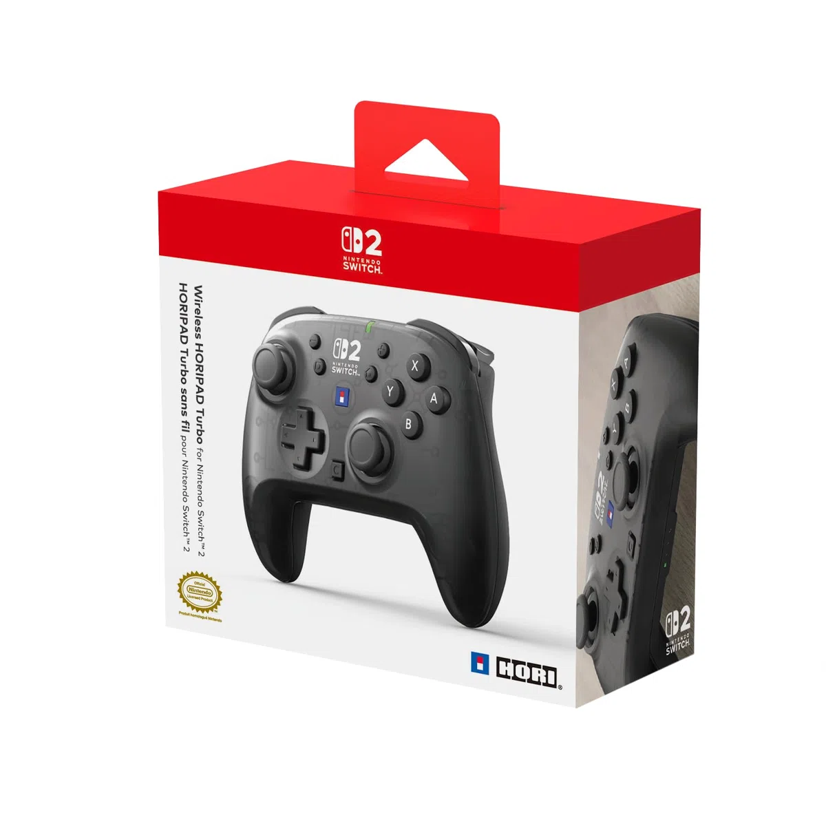 HORI - Wireless HORIPAD Turbo per Nintendo Switch 2 (Nero). Compatibile con Nintendo Switch e modelli OLED e Lite - Licenza Ufficiale Nintendo