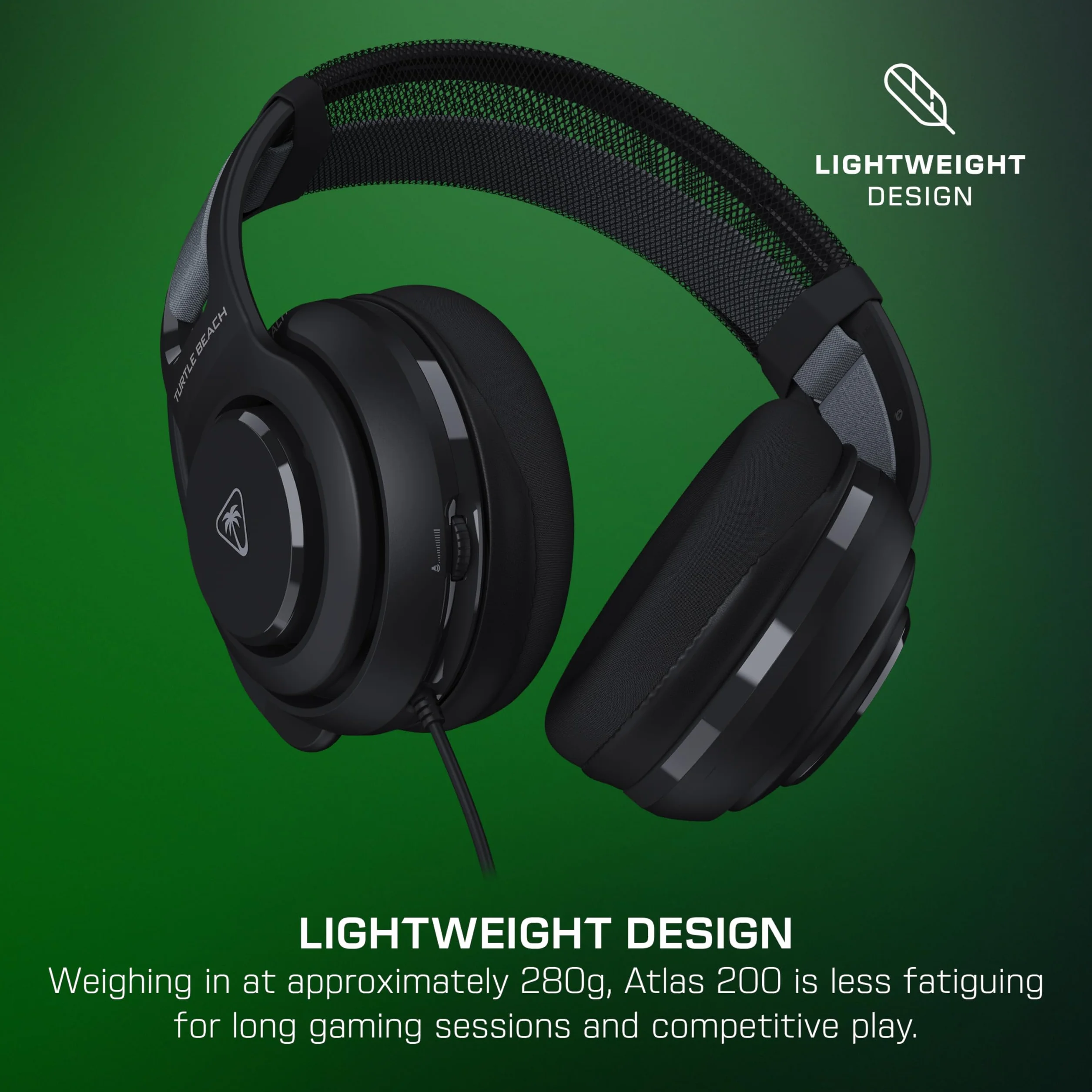 Turtle Beach Atlas 200 Cuffie da gioco multipiattaforma cablate per Xbox, PlayStation e PC con driver Nanoclear da 50 mm, microfono flip-to-mute, cuscini in memory foam