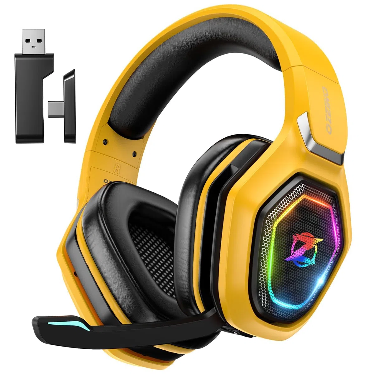 Cuffie Gaming Wireless per PC PS5 PS4 USB-A USB-C Audio Lossless Microfono Flip Bluetooth Batteria 30 Ore