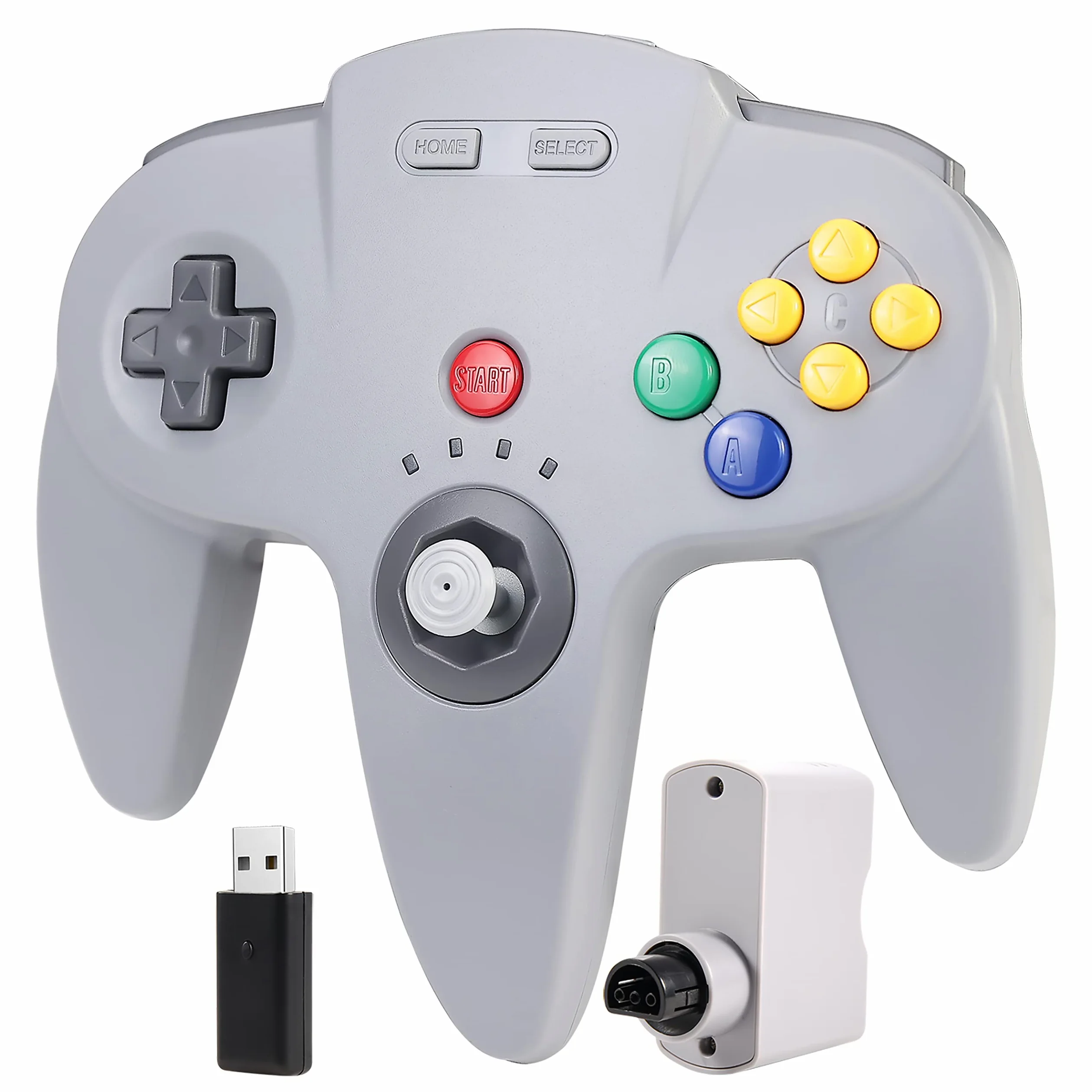 miadore Controller wireless N64 per Switch/Switch 2/OLED/Lite/console N64, PC Windows, MacOS, Raspberry Pi, Plug & Play, controller PC con batteria da 500 mAh, Ricaricabile,vibrazione integrata.