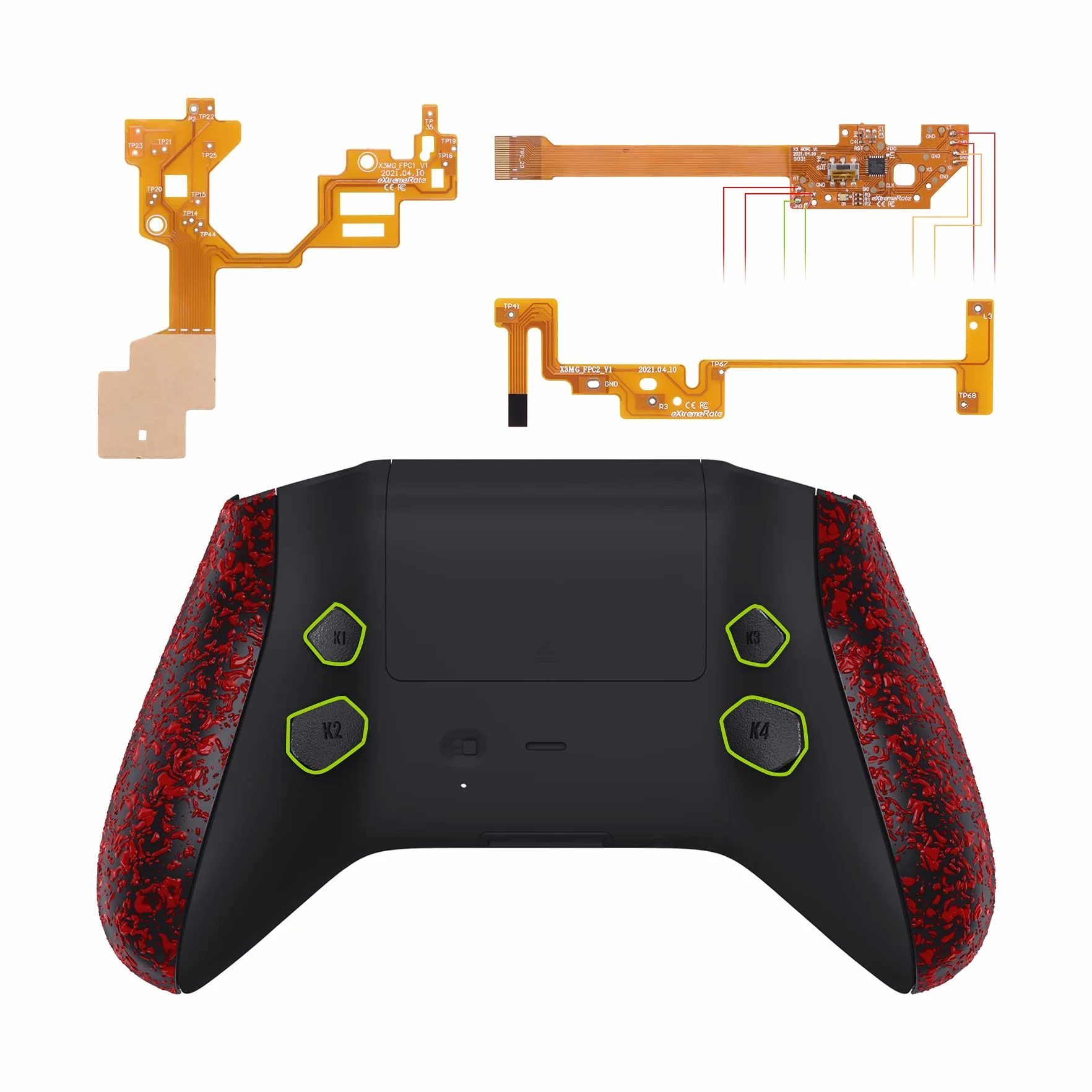 Programmabile Remap Kit per Xbox Series X S Controller Rosso Antiscivolo