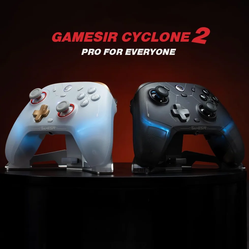 GameSir Cyclone 2 Controller PC Mag-Res TMR Sticks 1000Hz Hall Micro 2-in-1 Triggers RGB Charging Dock Nero