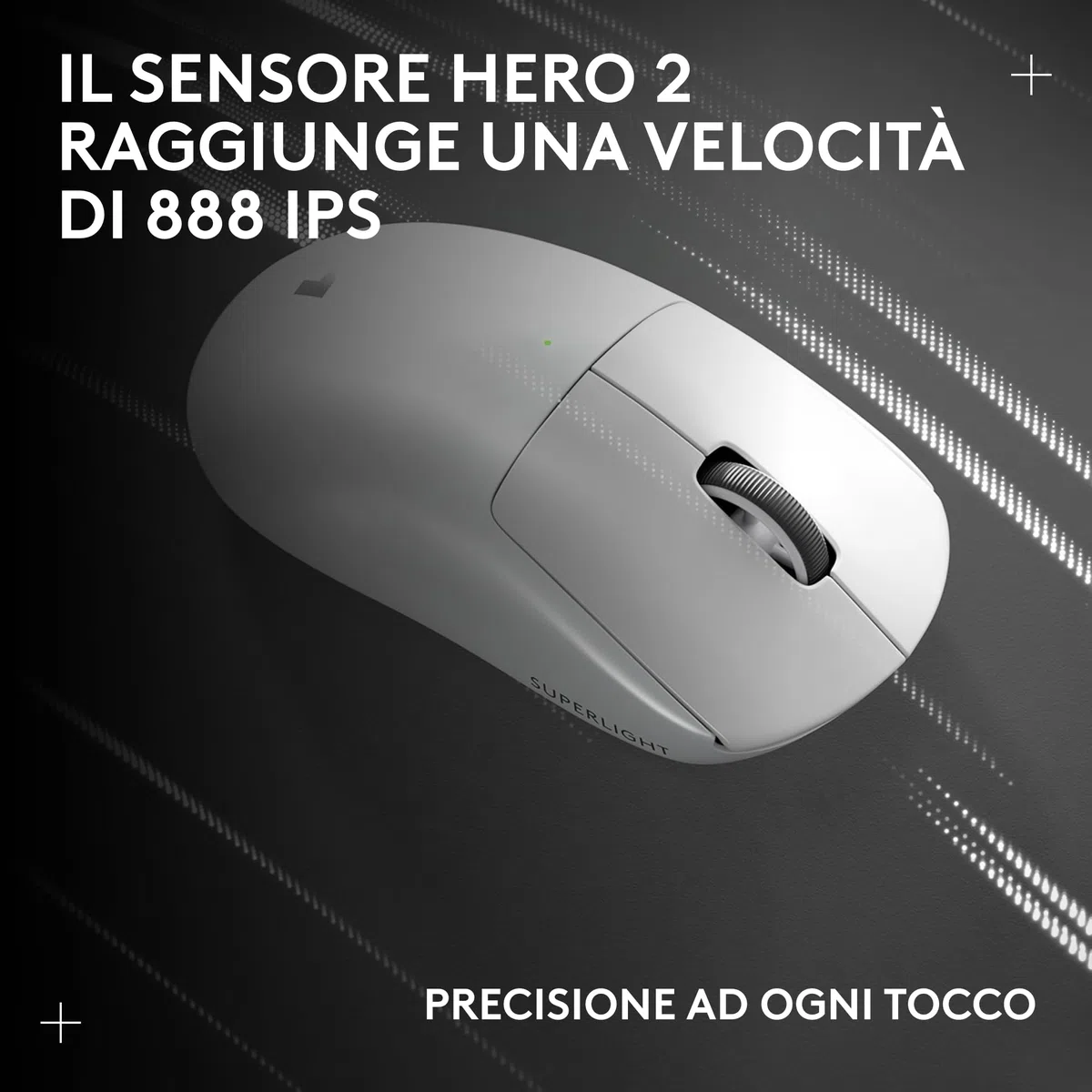 Logitech G PRO X SUPERLIGHT 2 LIGHTSPEED gaming mouse wireless 60g HERO 2 44K DPI USB-C Bianco