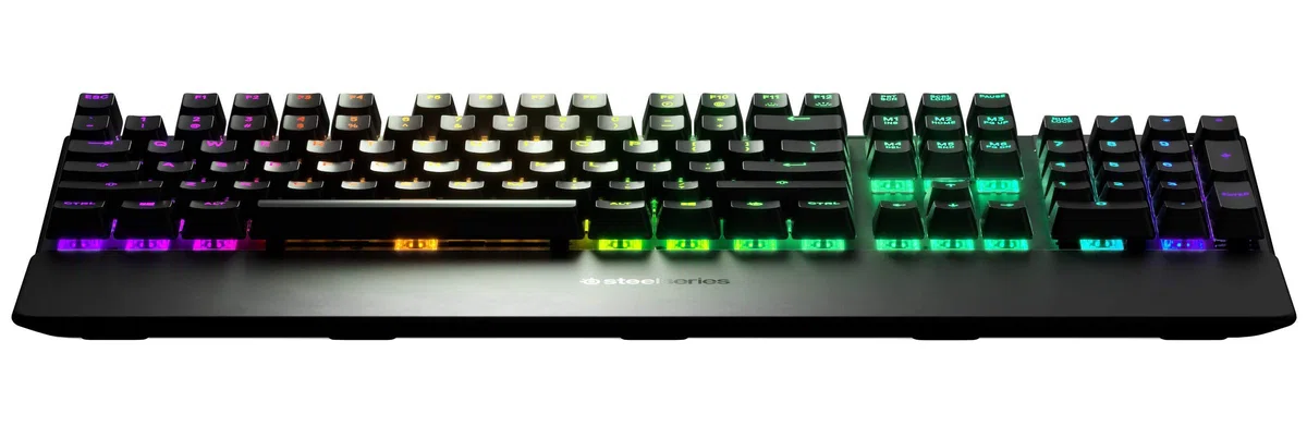 SteelSeries Apex 7 - Tastiera meccanica per videogiochi - Smart Display OLED - Retroilluminazione LED RGB - Switch Blu - Layout Tedesco (QWERTZ)