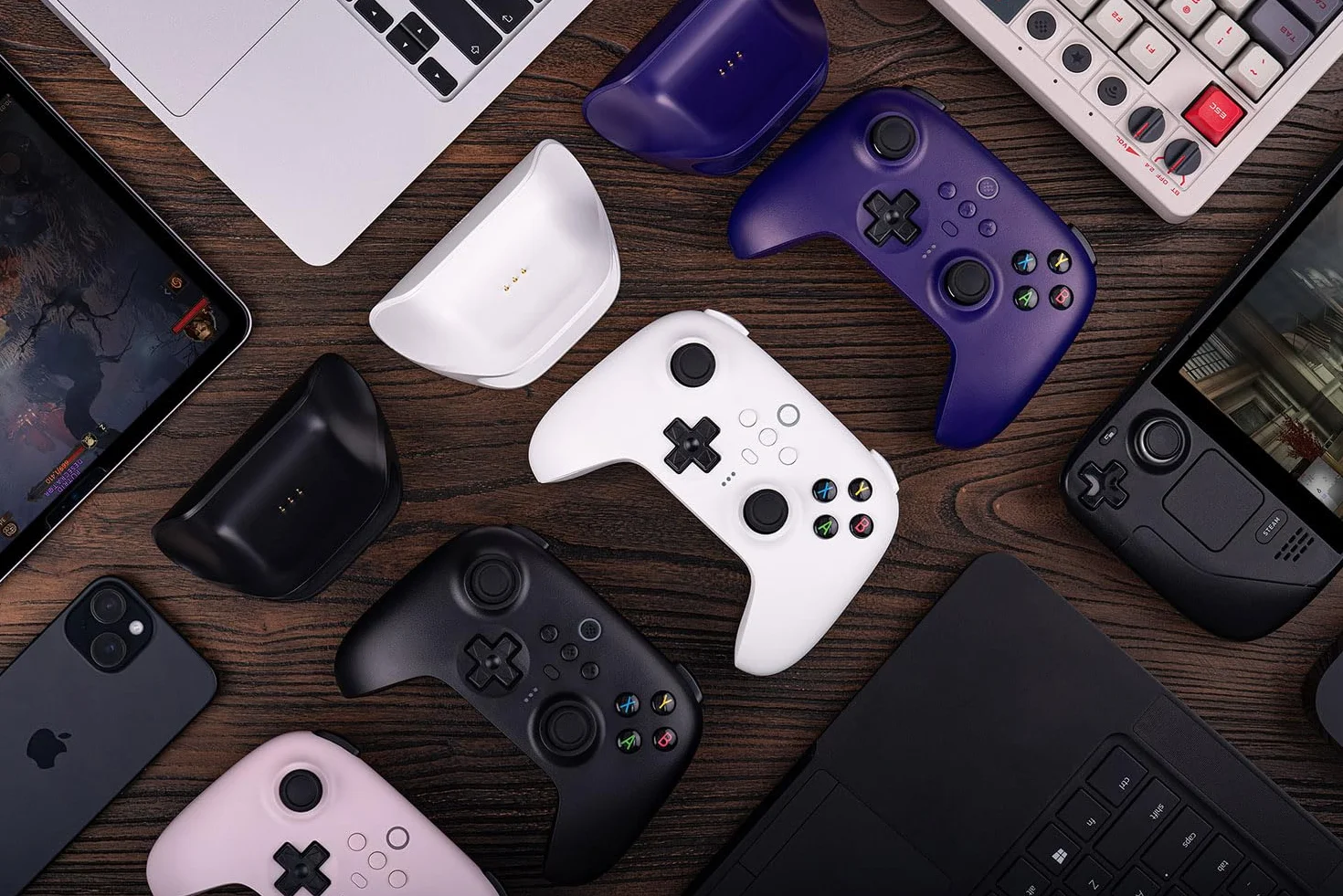 8Bitdo Ultimate 2.4G Wireless Controller, Hall Effect Joystick Update, Gaming Controller with Charging Dock for PC, Android, Steam Deck & Apple (White)