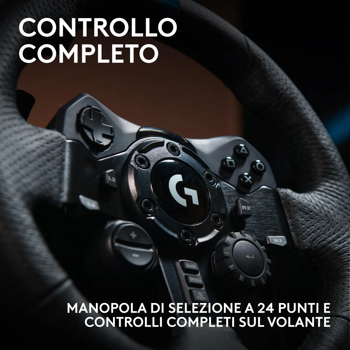 Logitech G G923 volante da corsa pedali ritorno di forza TRUEFORCE 1000 Hz design reattivo doppia frizione per PS5 PS4 PC Mac Nero
