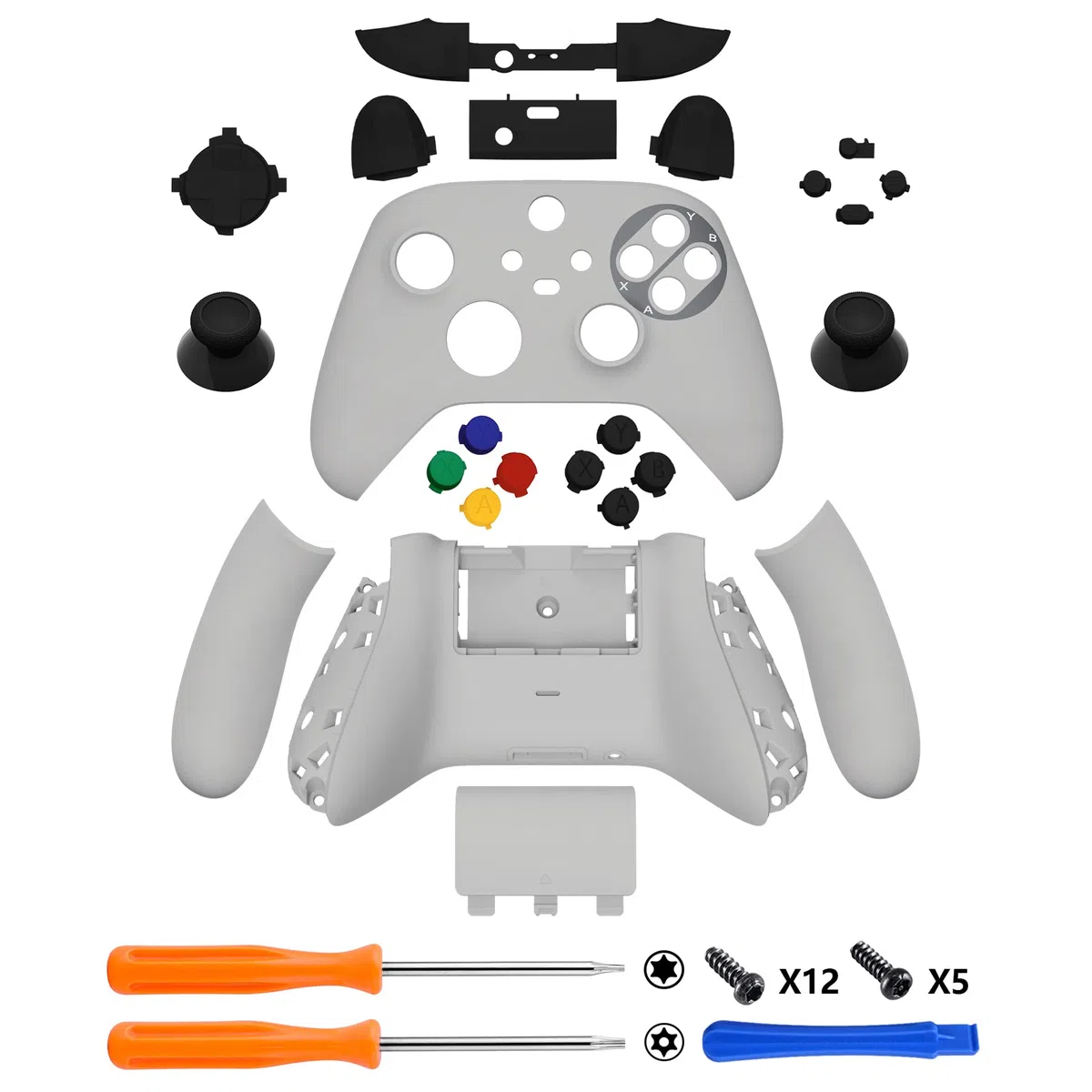 eXtremeRate Cover Custodia Grip Tasti Ricambio per Xbox Series X S Controller Copertura Pulsanti Tigger Analogici Grilletti per Xbox Series X S Joystick Model 1914-Stile SFC SNES Classic EU