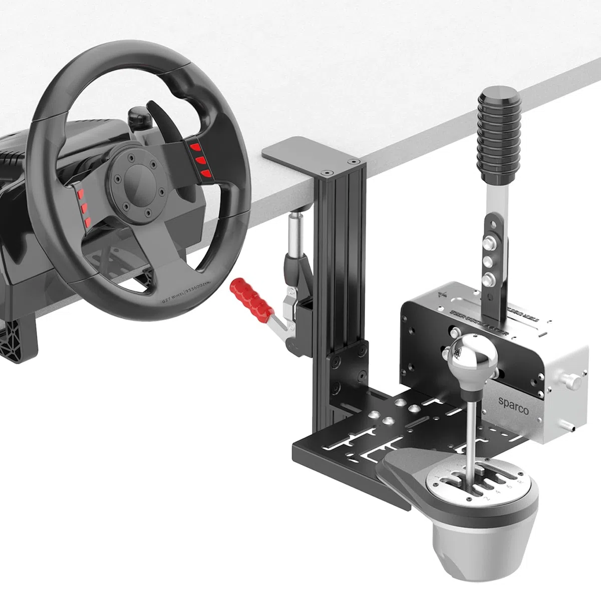 Supporto Universale da Scrivania per Cambio Sim e Freno a Mano Compatibile con Logitech G Driving Force, Thrustmaster TH8A e TSS, Fanatec ClubSport