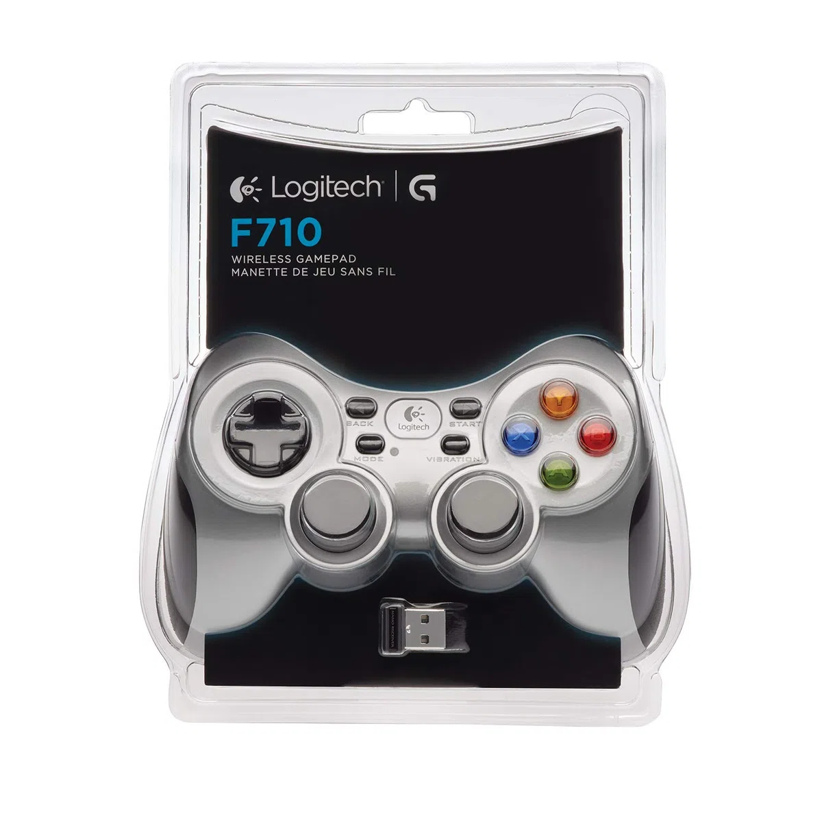 Logitech F710 Wireless Gamepad, 2.4 GHz Wireless con Nano-Ricevitore USB, Controller Dual Vibration Feedback, 4 Switch D-Pad, PC, Grigio/Nero