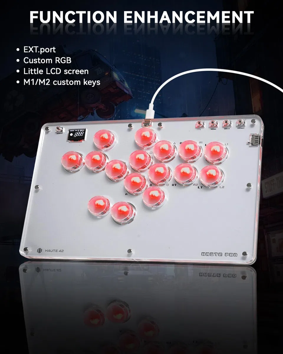 Sehawei Arcade Fight stick, Fighting Arcade Game Keyboard per PS4/Switch/PC/PS3/Steam Street Fight keypad with Turbo Functions & Custom RGB（T16）