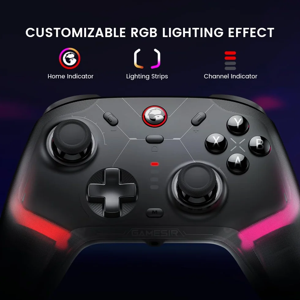 GameSir Cyclone 2 Controller PC Mag-Res TMR Sticks 1000Hz Hall Micro 2-in-1 Triggers RGB Charging Dock Nero