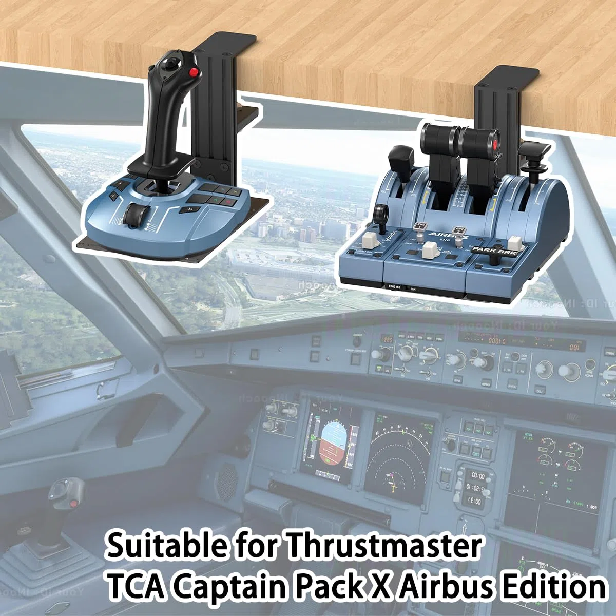 Supporto da scrivania compatibile con Thrustmaster T - Flight Hotas One, T - Flight Hotas 4, T - Flight Hotas X, T.Flight Stick X, Sol-R2 HOSAS, Farmstick, TCA Quadrant Boeing Edition e così
