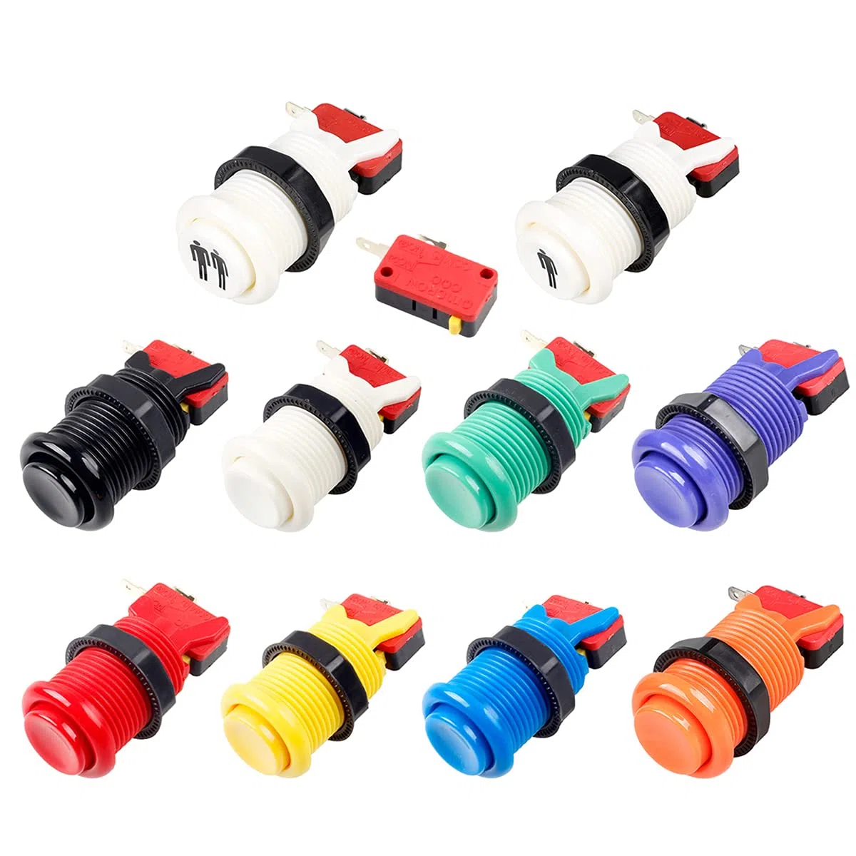 EG STARTS Arcade Game Parti Mame USB Cabinet USB Encoder to Arcade Joystick 18x Happ Arcade Push Button Kit Colore Blu + Rosso
