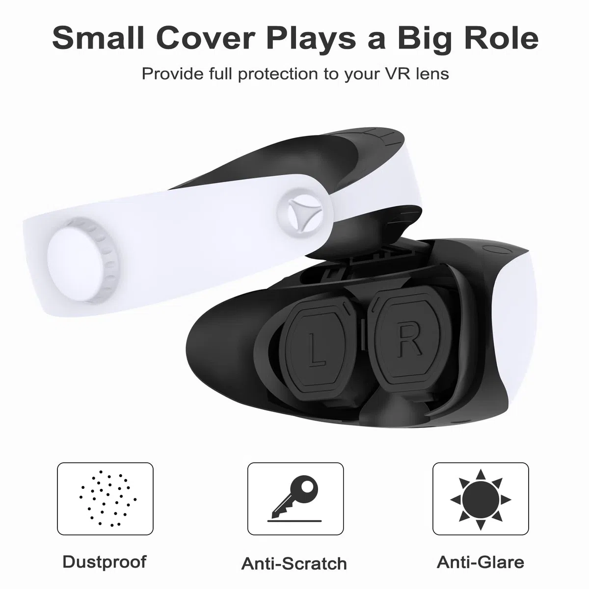 FASTSNAIL Confezione da 2 protezioni per obiettivo compatibili con PlayStation VR 2, lenti lavabili per PS VR2, anti-graffio antipolvere, copriobiettivo, accessorio compatibile con PS5 VR2