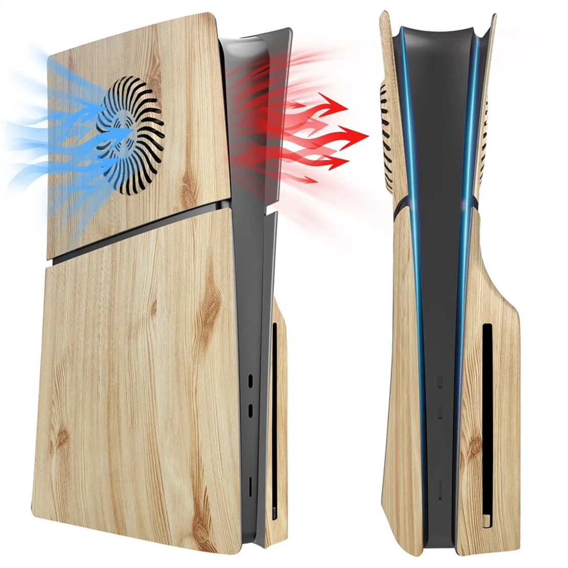 PS5 Slim Frontalino Cover protettiva Woodgrain Color Disc Accessori