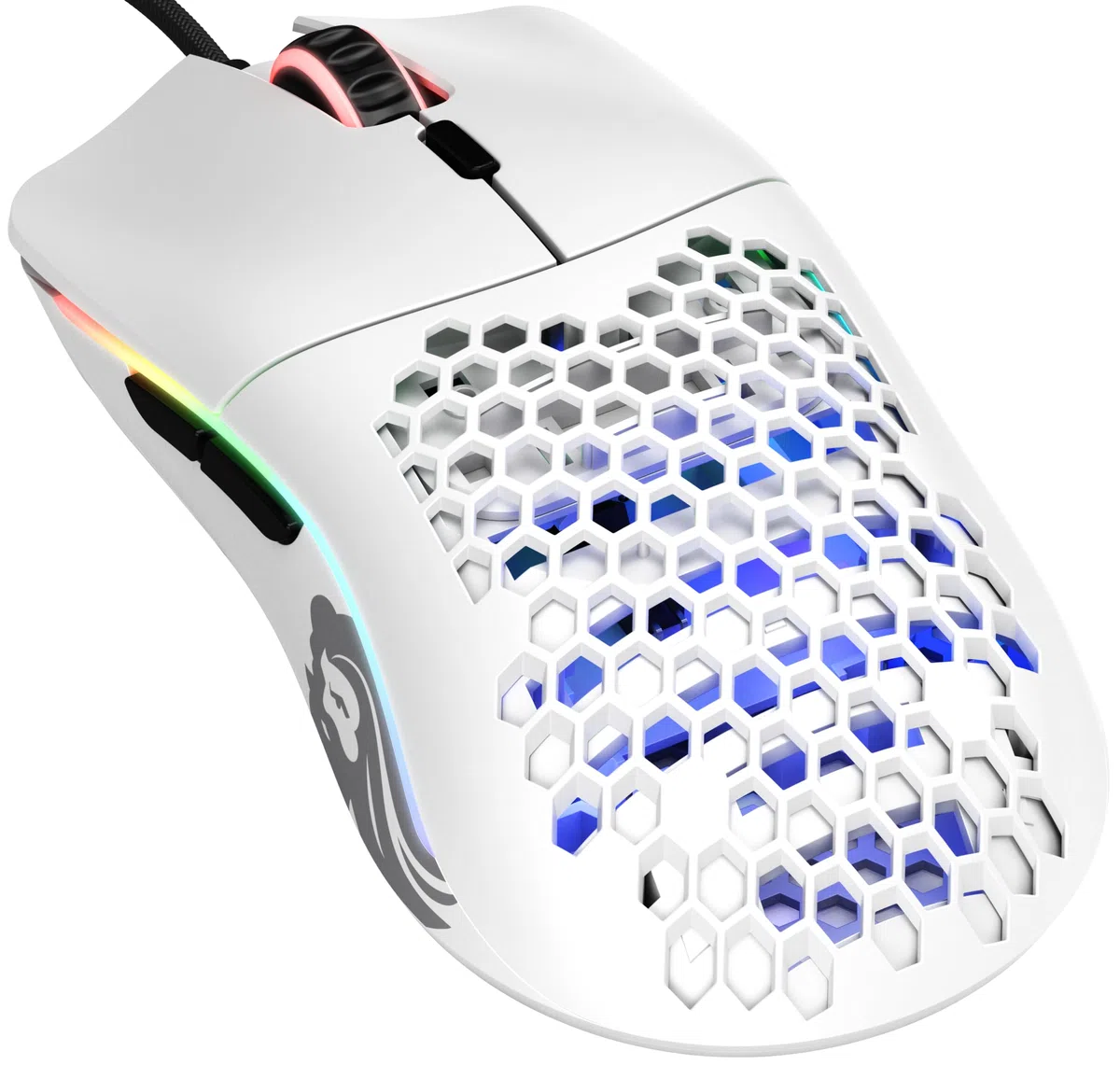 Glorious Model O Gaming Mouse Wired 67g PixArt 3360 RGB Omron Switches Bianco Opaco