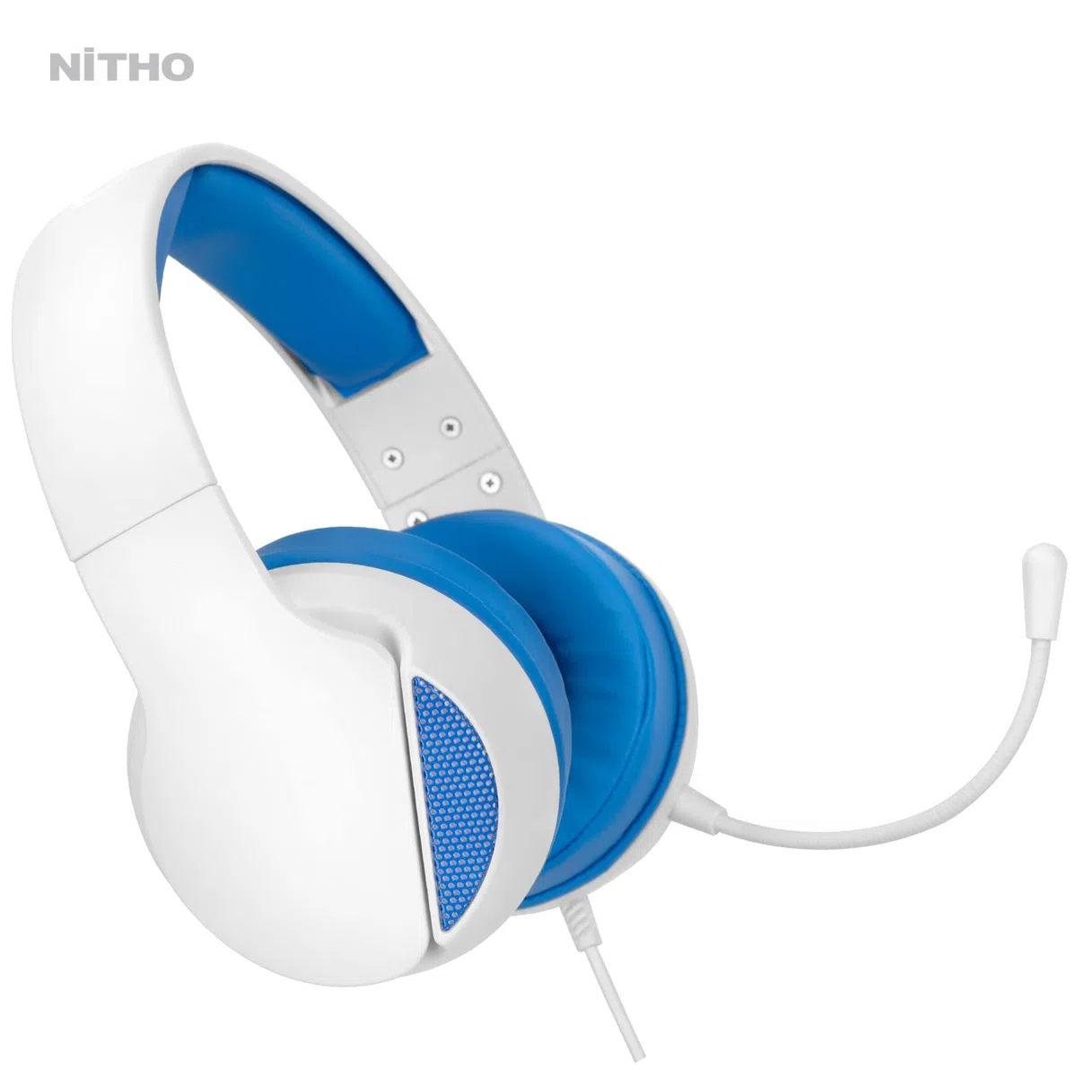 NITHO Janus Gaming Headset Over-Ear 50mm Driver Microphone Jack 3.5mm PC PS4 PS5 Xbox One Series X|S Smartphone Tablet Blu
