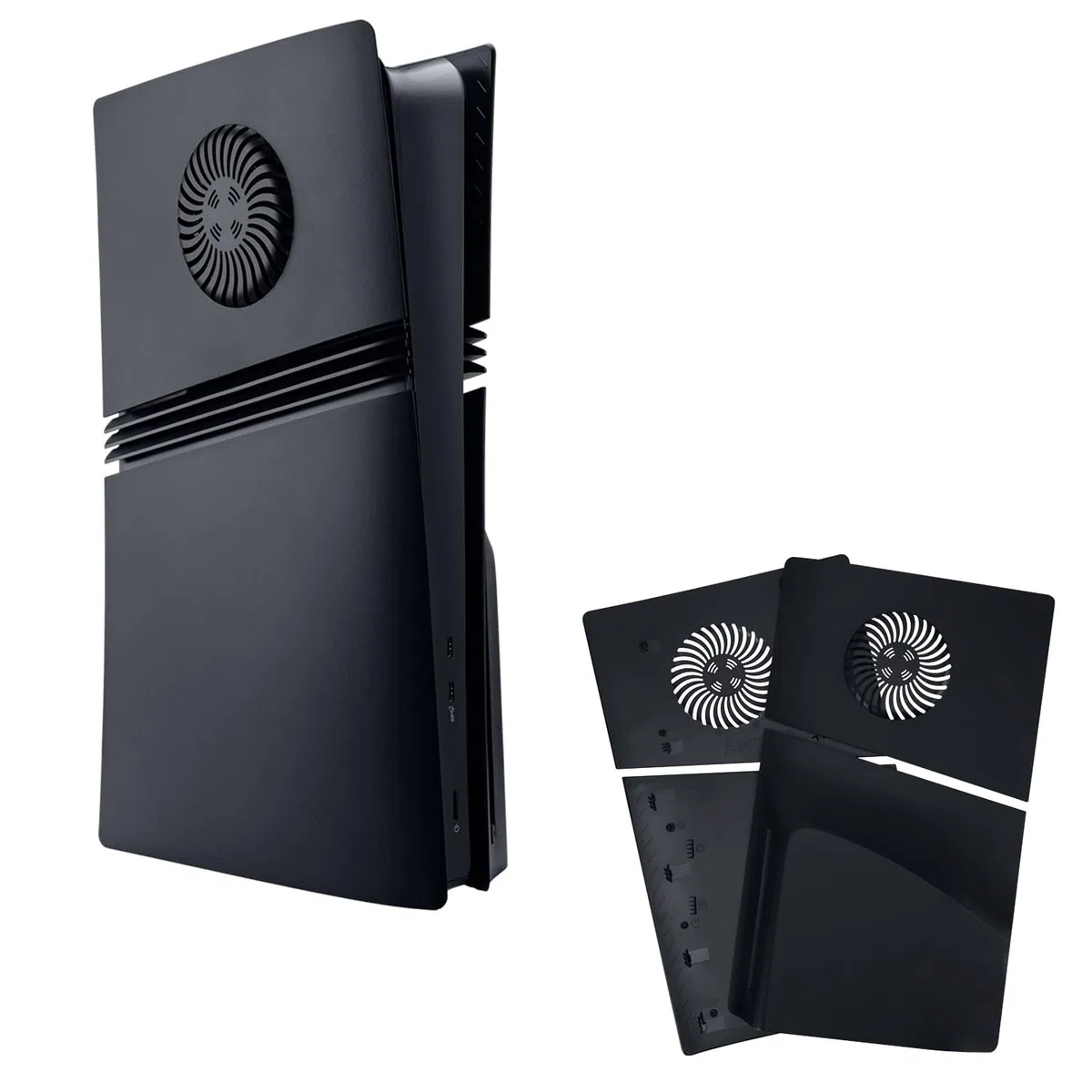 Mcbazel Pannello di Sostituzione per Cover Laterale con Ventilazione di Raffreddamento e Filtro per Polvere per la Console PS5 Pro Disc Edition - Nero (Non compatibile con PS5/Slim)