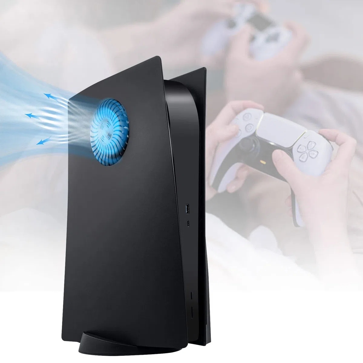 Mcbazel Placche PS5 con Slot di Raffreddamento, Piastra di Ricambio Antigraffio e Antipolvere per PS5 Disc Edition – Nero (Non compatibile con PS5 Slim/Pro)