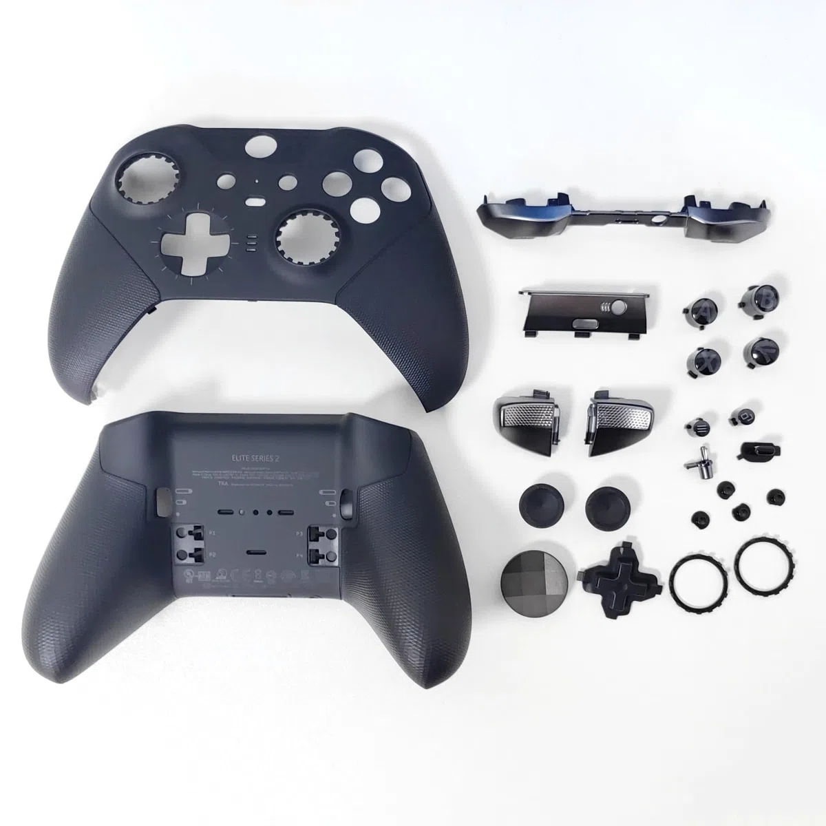 Guscio di Ricambio Kit Custodia Coperchio Anteriore Posteriore per Xbox Elite Controller Series 2 - Nero, Incluso D-pad Joysticks Pulsante di Attivazione LB RB Pulsanti ABXY Accessori