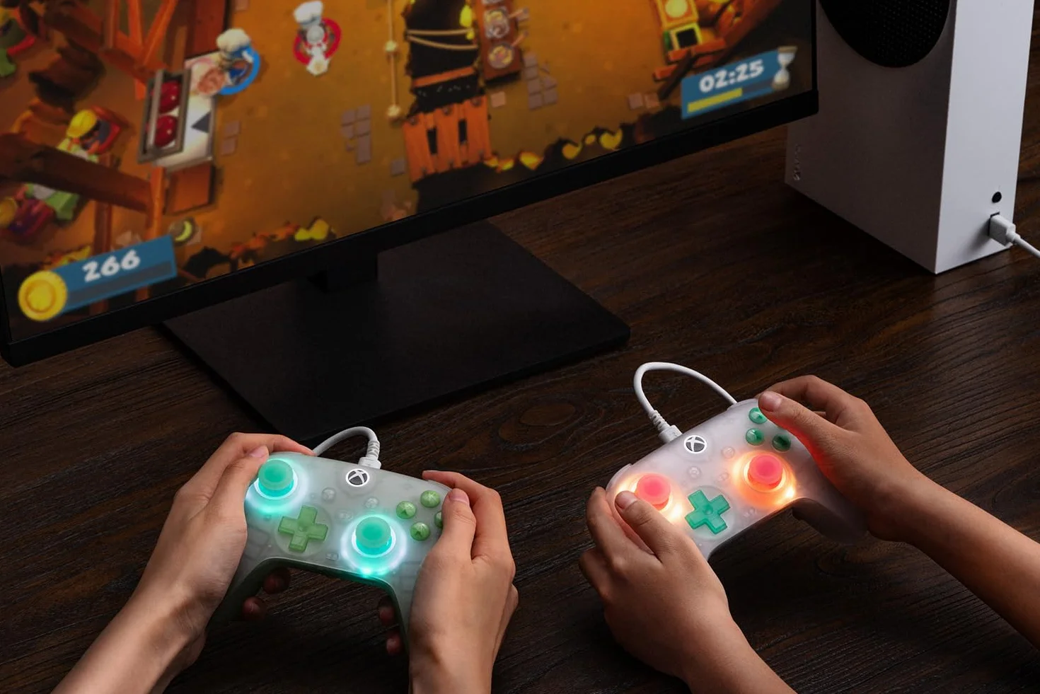 8Bitdo Ultimate Mini Wired Controller for Xbox with RGB Lighting Fire Ring, Hall Effect Joysticks and Triggers, for Xbox Series X|S, Xbox One, Windows 10/11 - Officially Licensed (Translucent Pink)