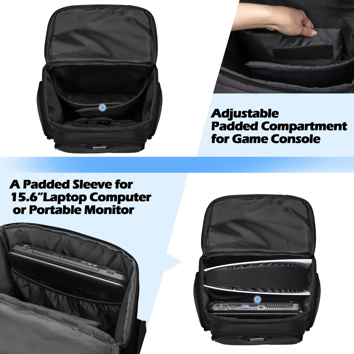 Trunab Borsa per Videogiochi PS5 PS4 Xbox One 15,6 Pollici Laptop Accessori
