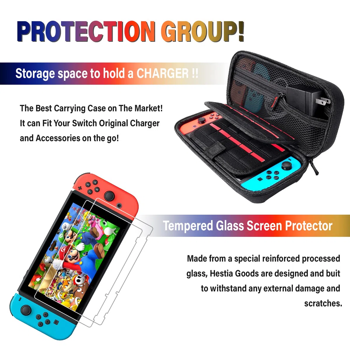 Nintendo Switch 15 w 1 etui ochronne z osłoną ekranu, wspornikiem, uchwytem i kierownicą, czerwony