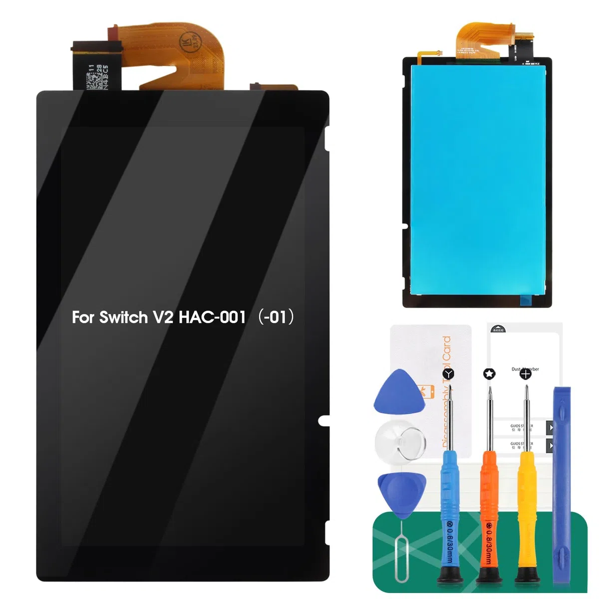 per Nintendo Switch V2 Sostituzione dello schermo per interruttore Display LCD Kit di ricambio per Switch V2 LCD Digitizer Touch Screen Assembly Sostituzione HAC-001(-01) 2019 (non per V1)