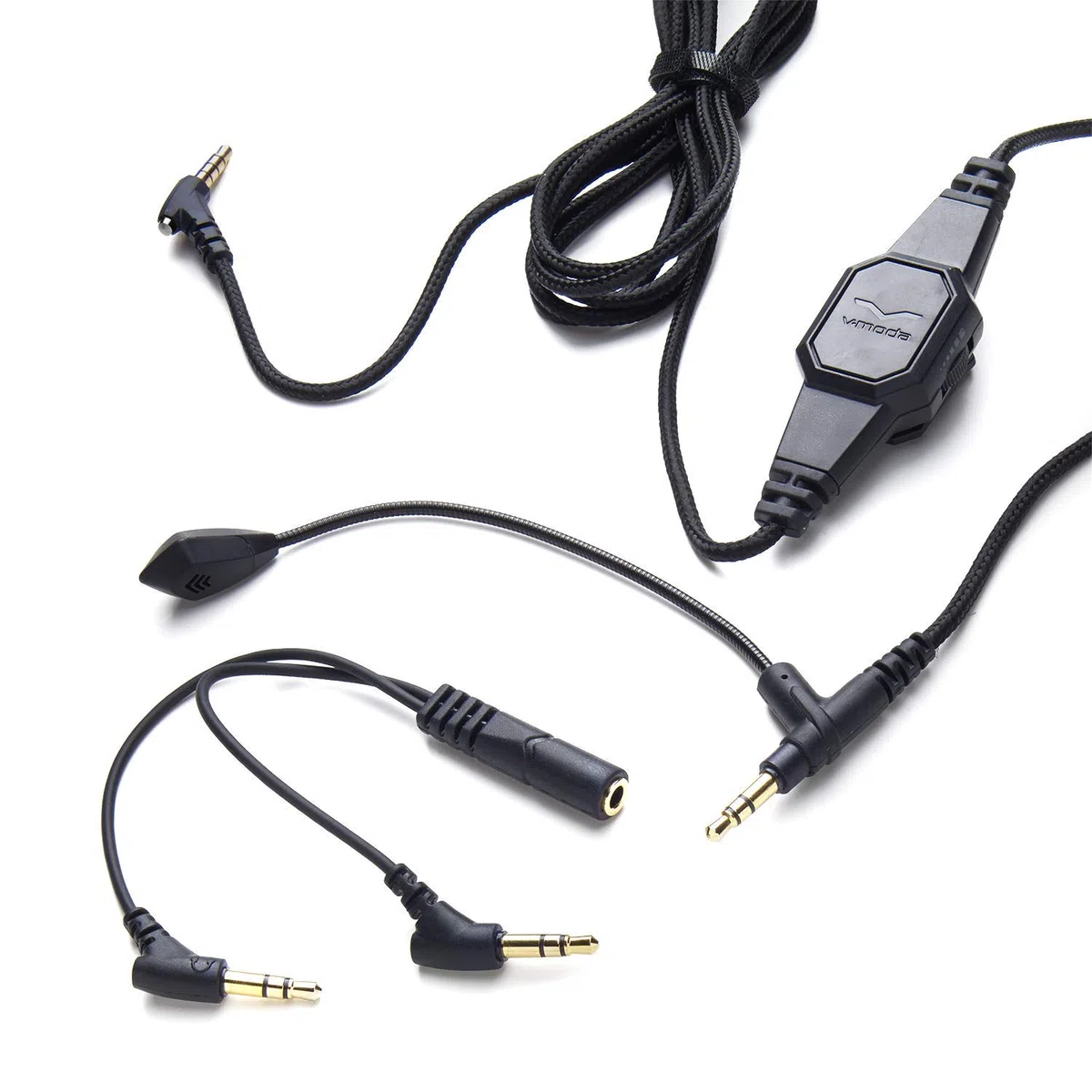 V-Moda Microfono BoomPro | Per il Gaming e la Comunicazione | Cablato - Presa da 3,5 mm | Braccetto Flessibile | Controller Clip-on con Tasto Mute e Rotella Volume | Nero