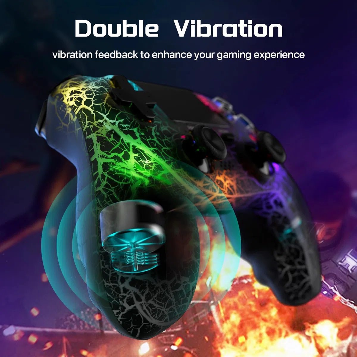 Controller Wireless PS4 Joystick LED RGB per Playstation 4/Pro/Slim con Batteria 1000 mAh