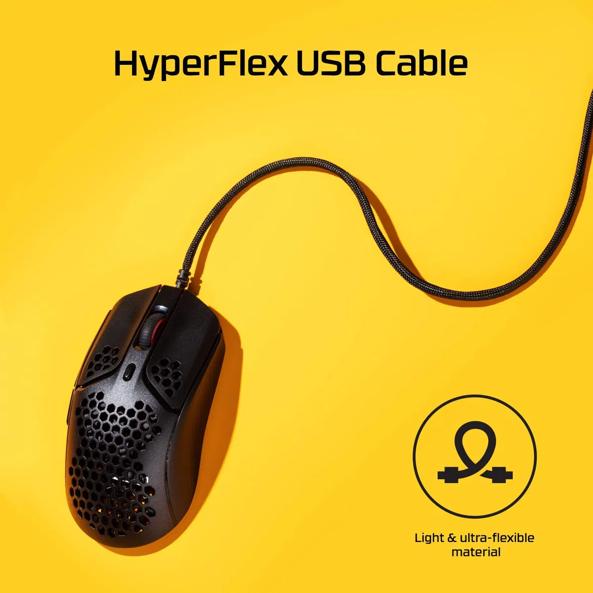 HyperX Pulsefire Haste, Mouse Gaming Cablato, Illuminazione RGB, 6 Tasti Programmabili, 16000 DPI, Resistenza fino a 60 Milioni di Clic, Cavo HyperFlex, Compatibile con Diverse Piattaforme, Nero