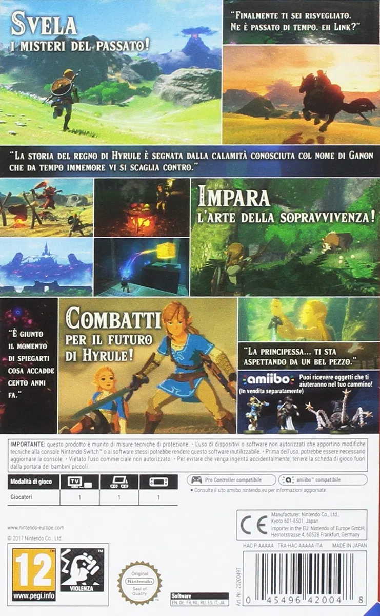 The Legend of Zelda: Breath of the Wild - Nintendo - Ed. Italiana - Versione scheda