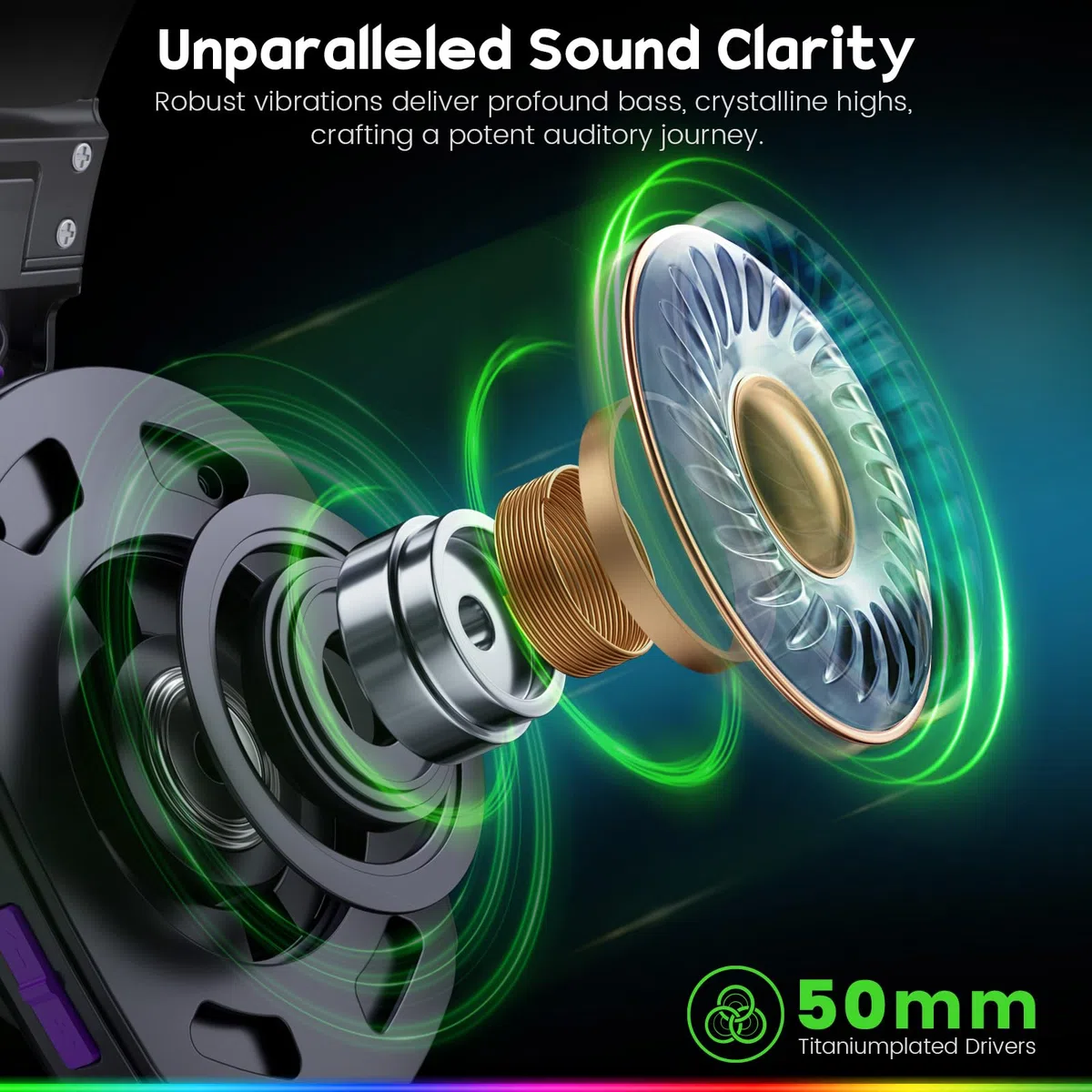 WESEARY WG1 Cuffie Gaming Wireless, 2,4 GHz Cuffie Gaming con Microfono per PS5, PS4, PC, Switch, Mac, Mobile, Cuffie per PS5 con Stereo, Cuffie Bluetooth Over Ear con Luce LED, Batteria da 50 Ore