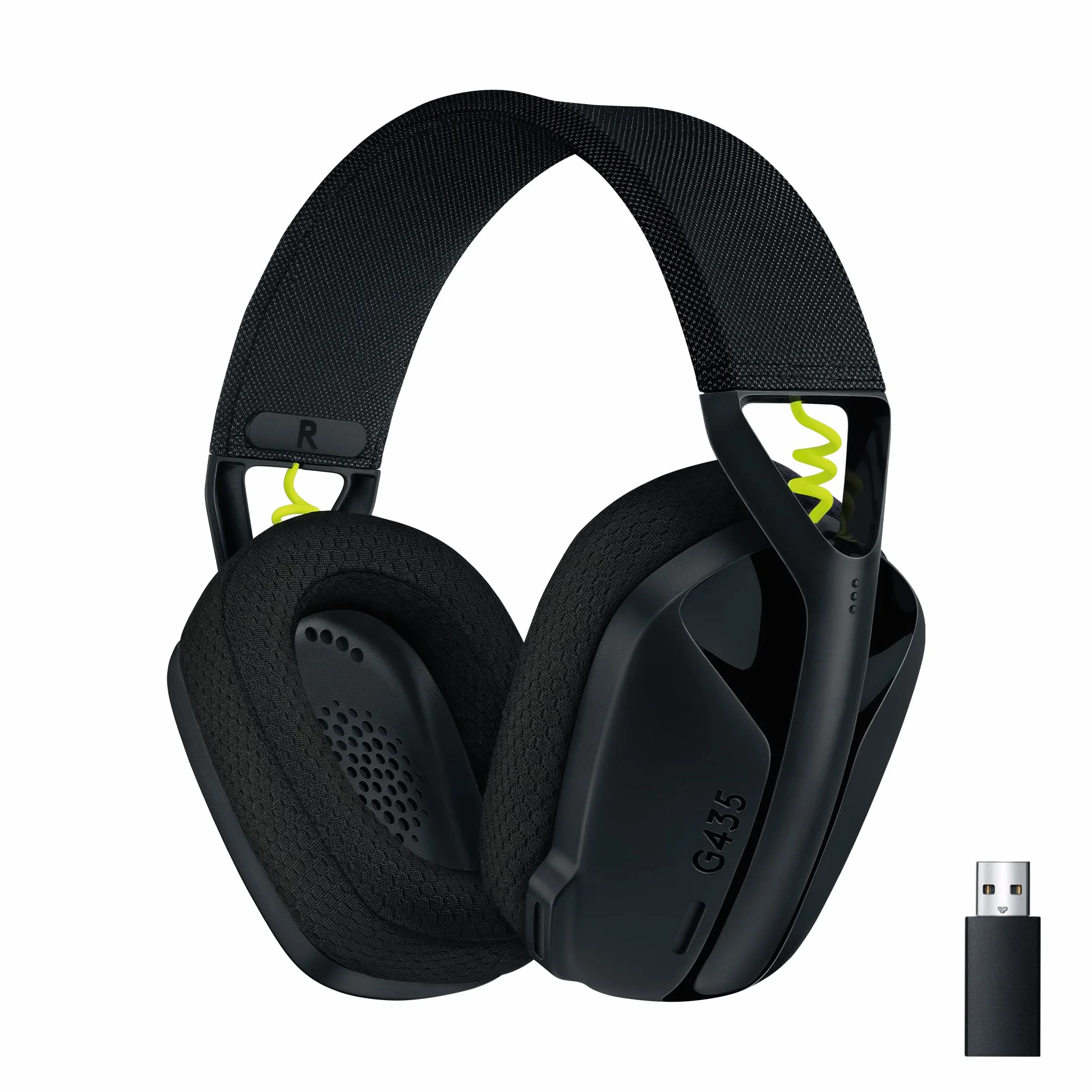 Logitech G G435 Lightspeed Wireless Bluetooth Gaming Headset Over-Ear Lightweight 18h Battery Dolby Atmos PC PS4 PS5 Switch Nero