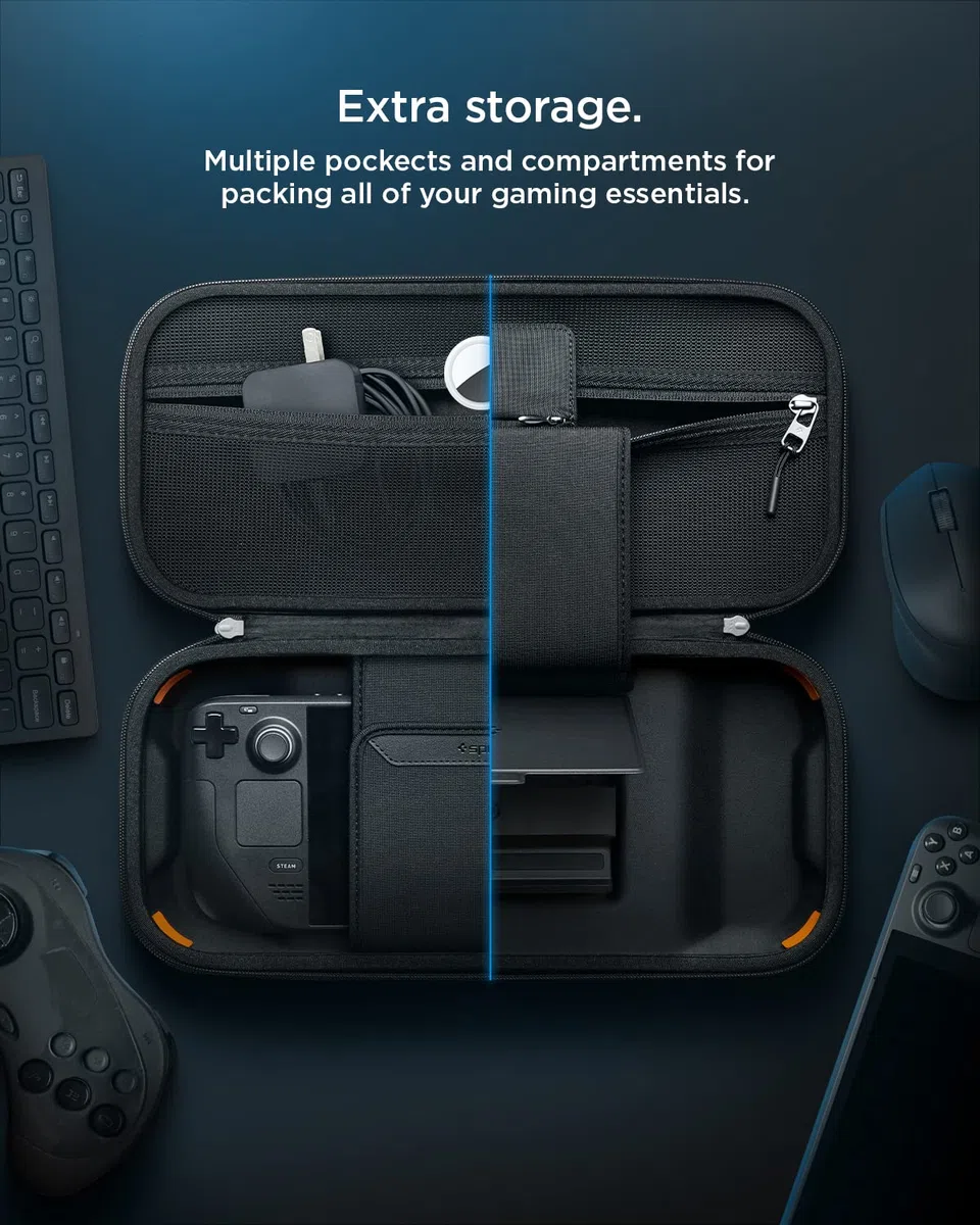 Spigen Cover Rugged Armor Pro Compatibile con Steam Deck LCD (2022) / Steam Deck OLED (2023) - Nero