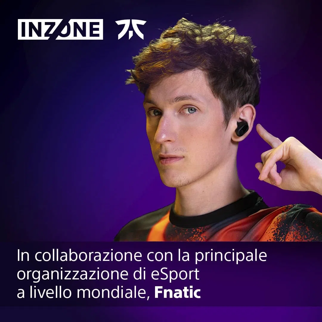 Sony Inzone Buds Auricolari da Gioco True Wireless Noise Cancelling Microfono AI Batteria 24 Ore Dongle Bassa Latenza Nero