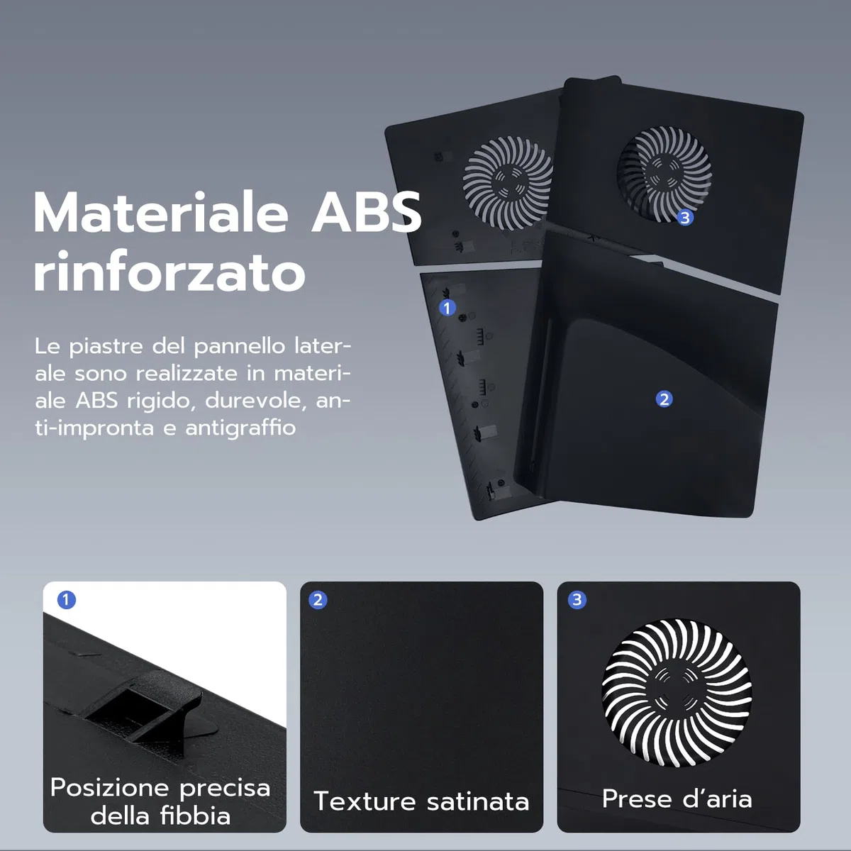 Mcbazel Pannello di Sostituzione per Cover Laterale con Ventilazione di Raffreddamento e Filtro per Polvere per la Console PS5 Pro Disc Edition - Nero (Non compatibile con PS5/Slim)