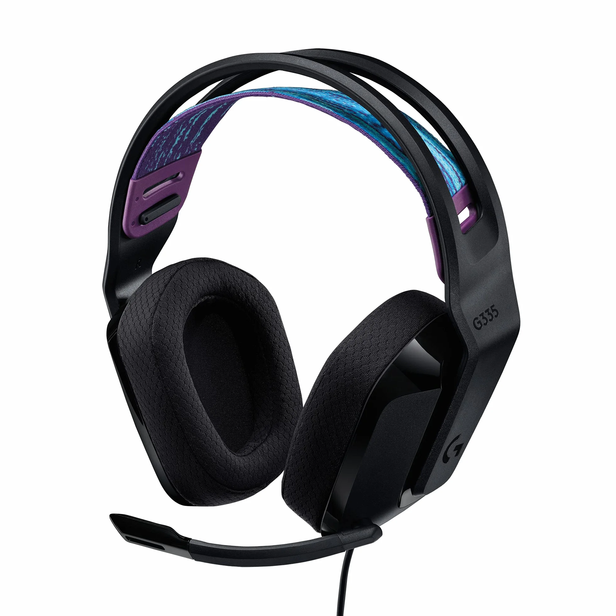 Logitech G G335 Cuffia Gaming Cablata con Microfono Flip-to-Mute, Jack 3,5 mm, Memory Foam, Leggera, Compatibile PC, PS, Xbox, Nintendo Switch - Nero