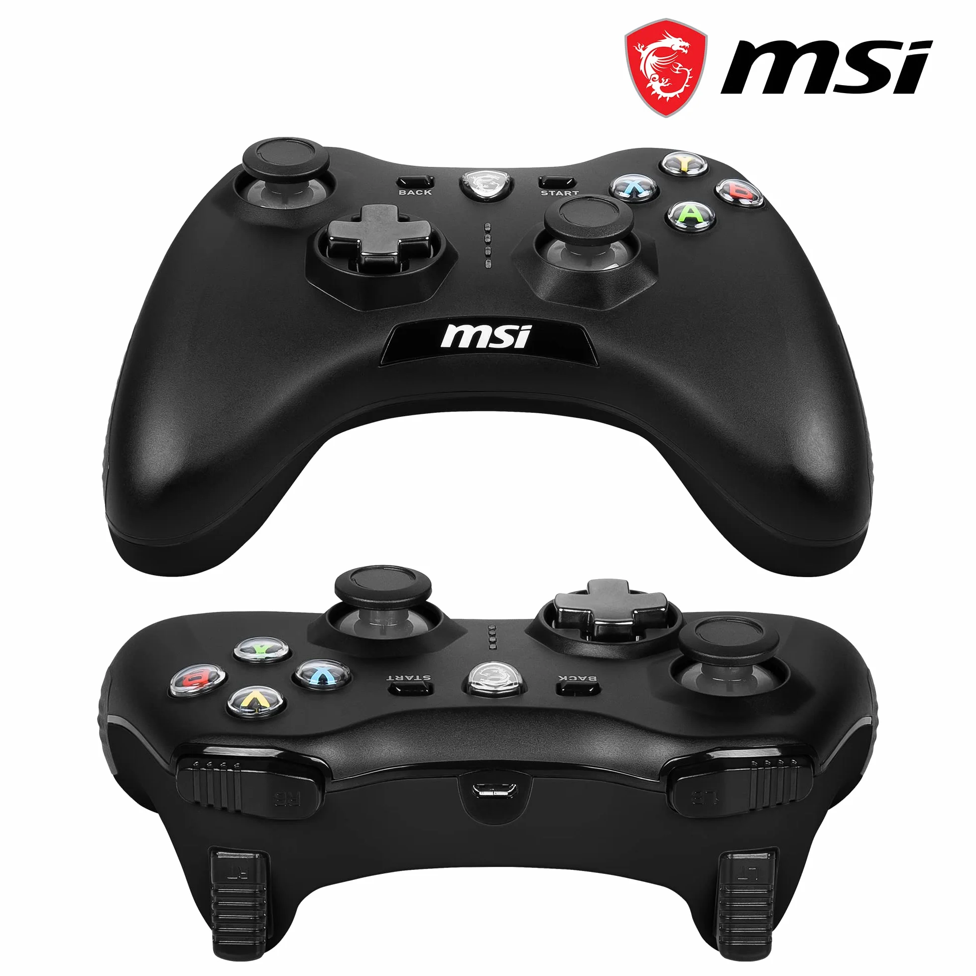 MSI FORCE GC30 V2 Wireless PC Gamepad Controller - 2.4 GHz, batteria Li-Ion 600mAh, coperture D-Pad sostituibili, due motori a vibrazione, USB 2.0 - cablato/wireless