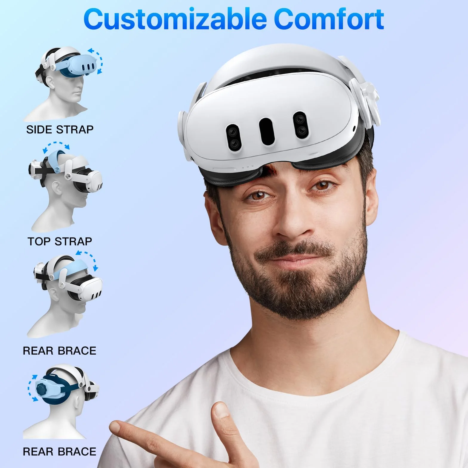 Elite Cinturino per Quest 3S/ Quest 3 con Batteria 15000 mAh, Carica Rapida, Supporto Equilibrio VR