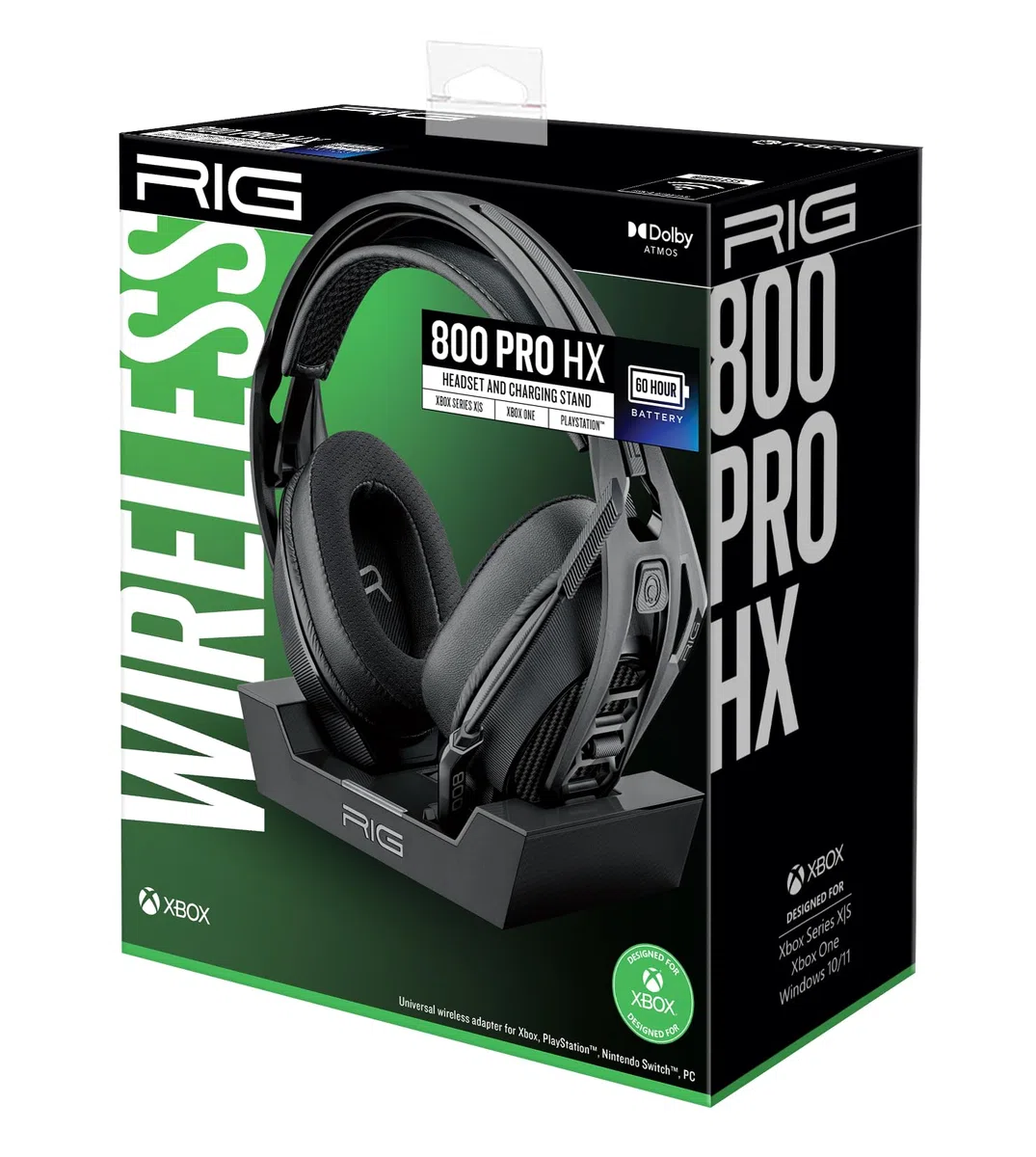 Cuffie da gioco wireless RIG 800 PRO HX con stazione base per Xbox Series X|S, Xbox One, PC - Audio Dolby Atmos, batteria 60 ore