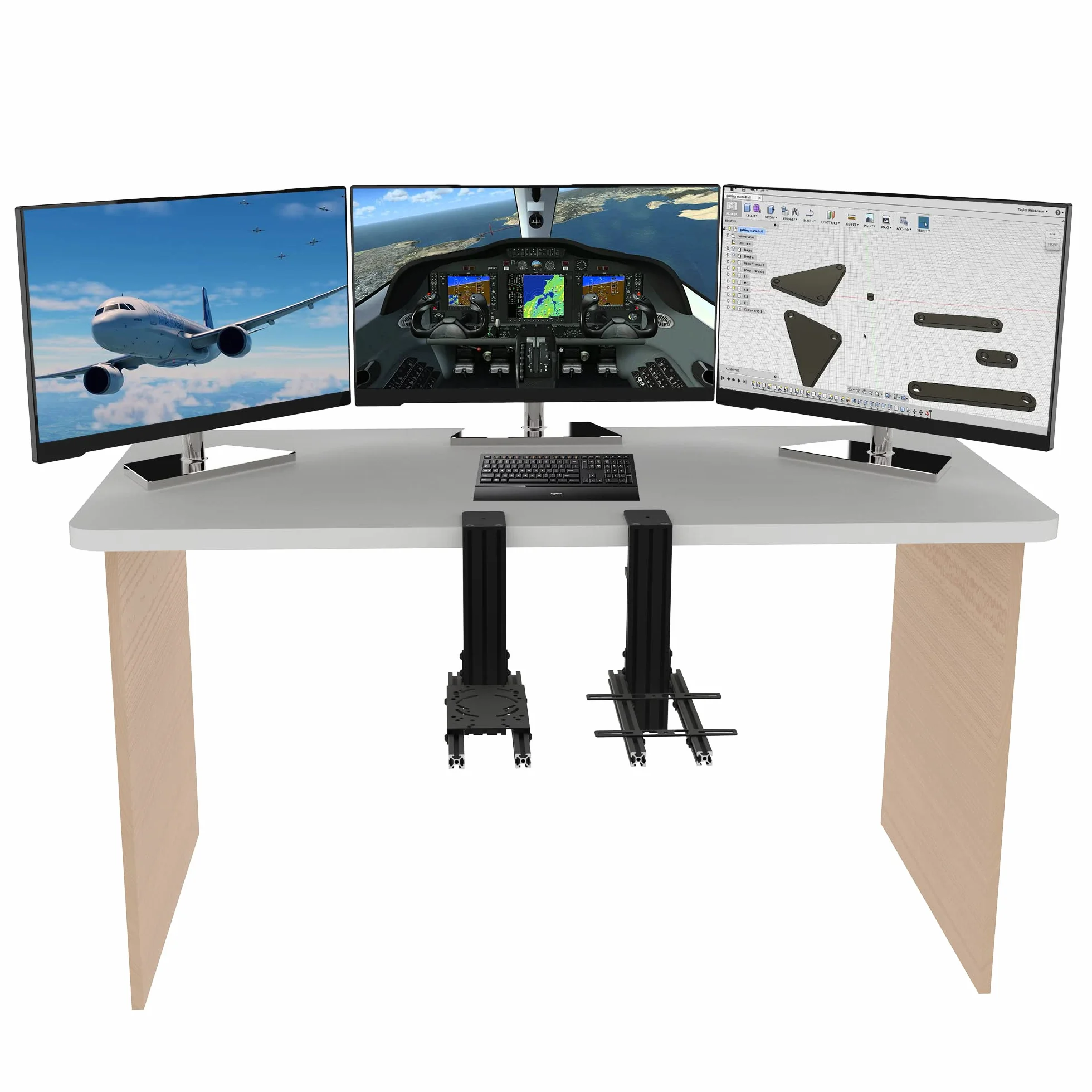 Hikig 2 Set Supporto da Scrivania per Joystick Volo, Logitech X52/X52 Pro/X56/X56 Rhino, Thrustmaster T-Flight Hotas/T.16000M Hotas/TCA Officer Pack, VKB Hotas