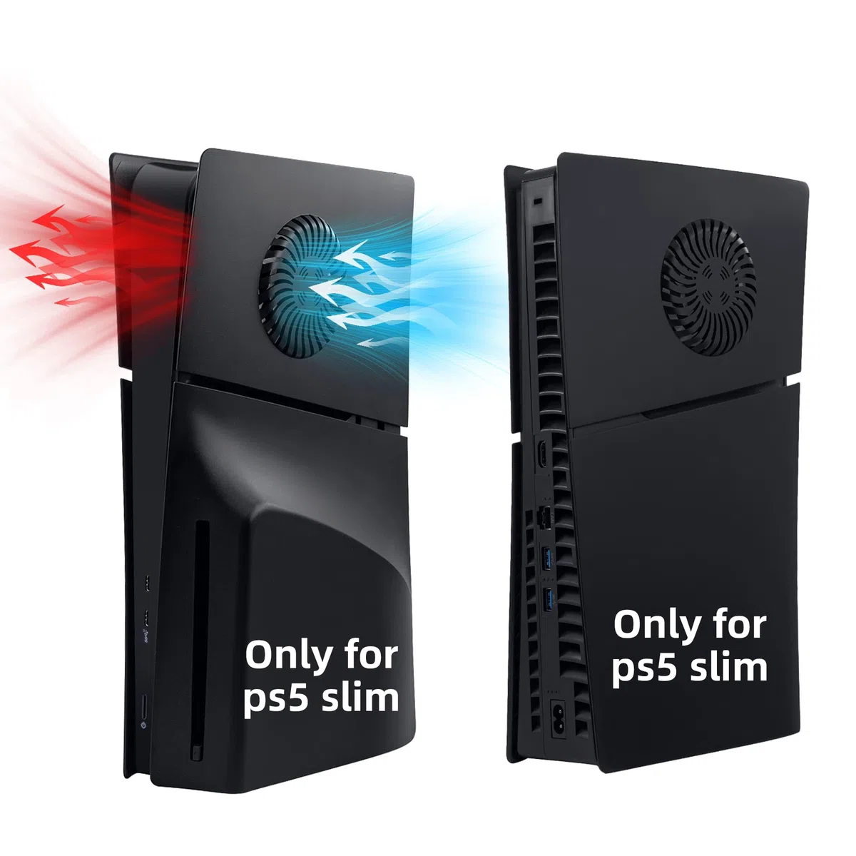 Mcbazel PS5 Slim Faceplate Piastra di Ricambio Placche per Pannello Laterale Rigido Copertura Protettiva ABS con Accessori di Ventilazione per PlayStation 5 Slim Disc Edition(Non per PS5/PS5 Pro)