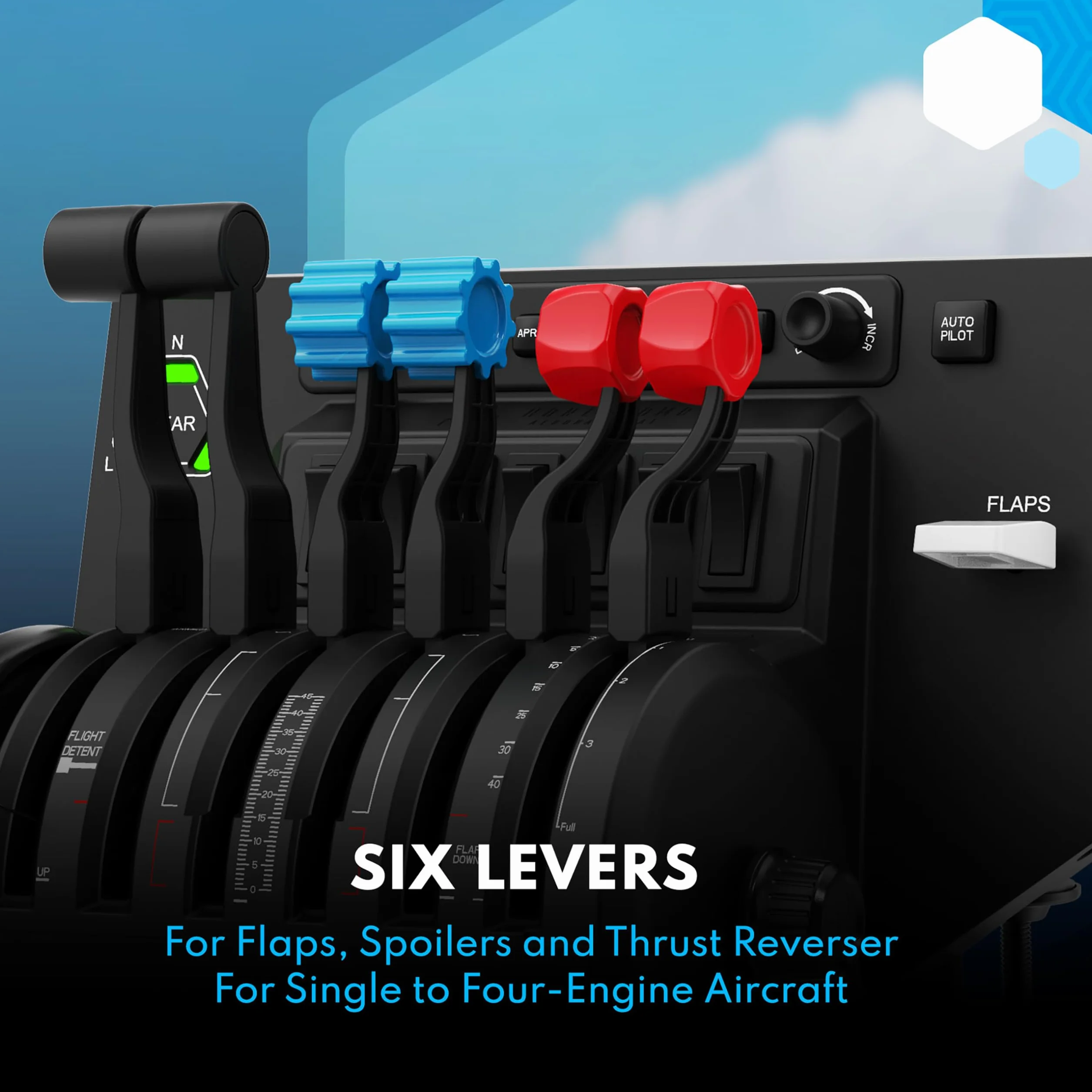 Honeycomb Aeronautical Bravo Throttle Quadrant with Auto Pilot & Annunciator Panel for Flight Simulator PC